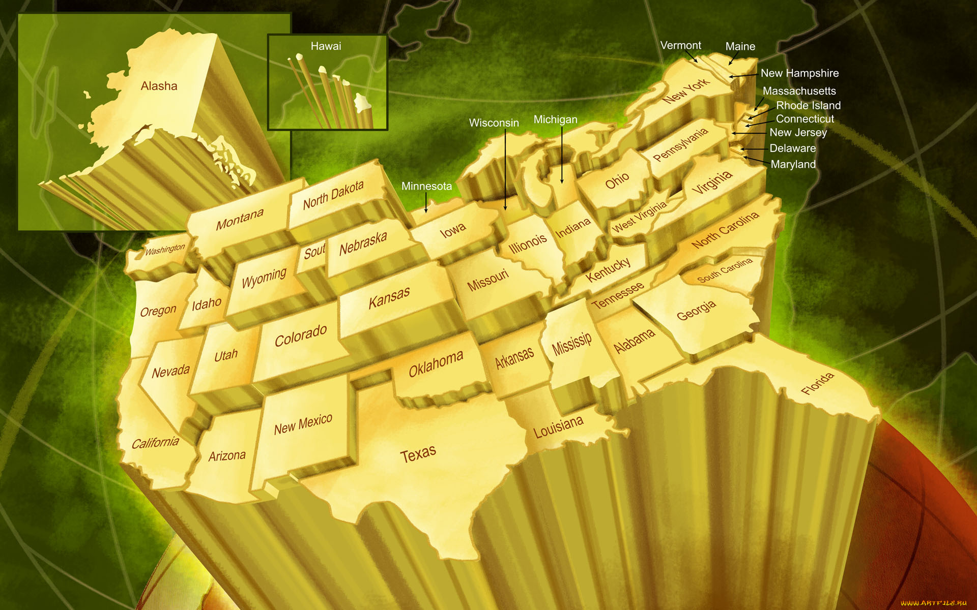 разное, глобусы, , карты, сша, штаты