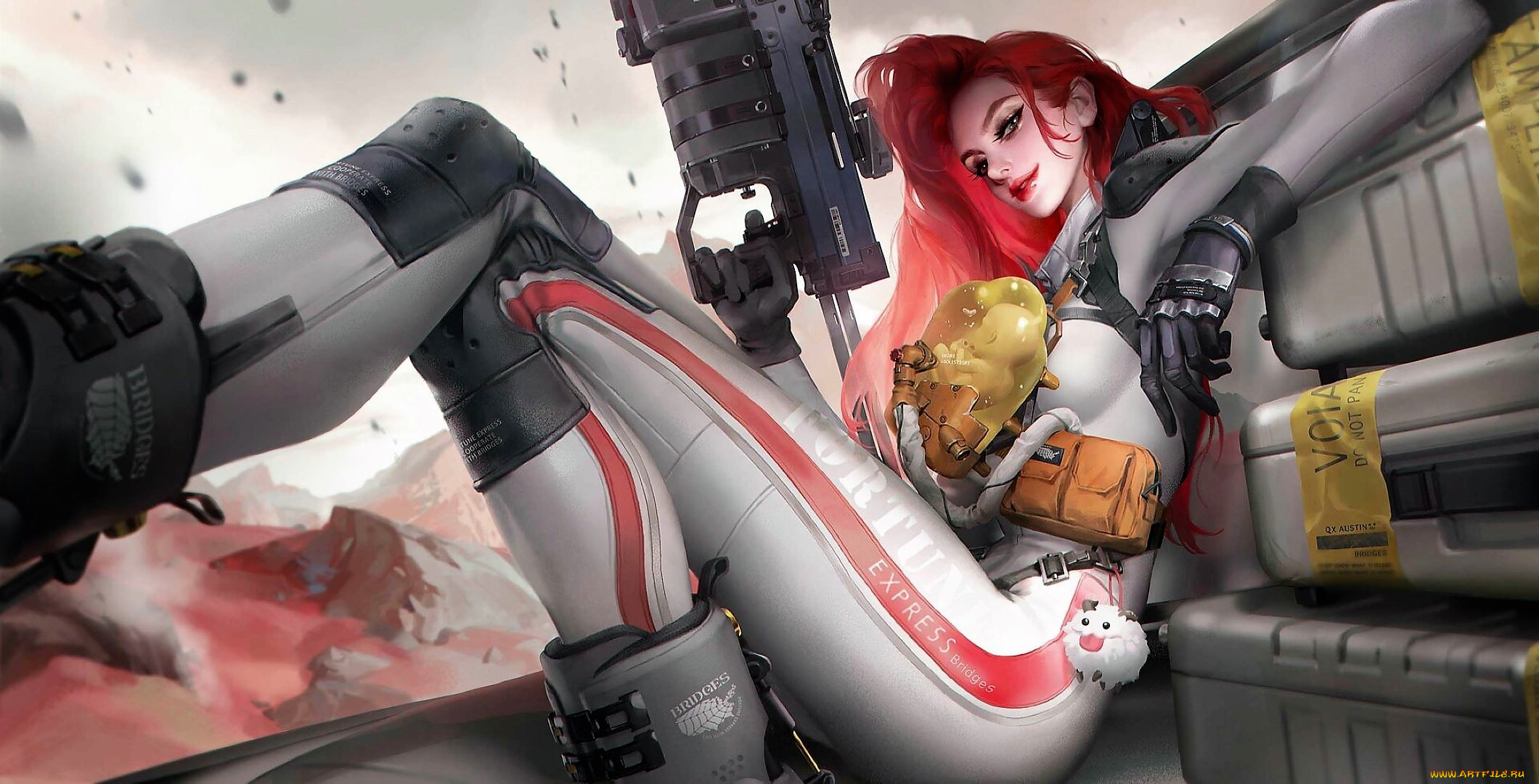 видео, игры, league, of, legends, девушка, оружие, ящики, miss, fortune