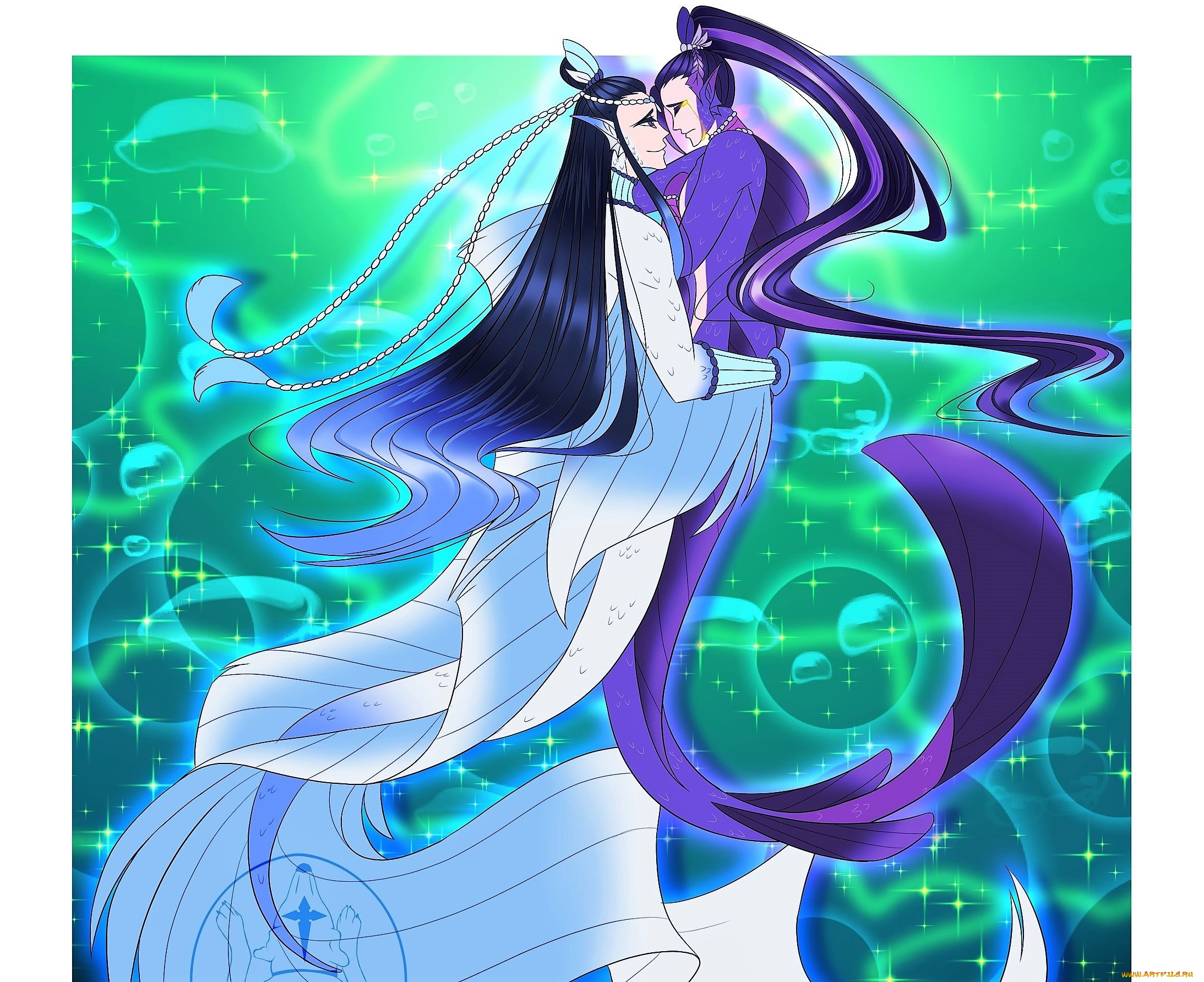 аниме, mo, dao, zu, shi, цзян, чэн, лань, сичень, поцелуй, русалки