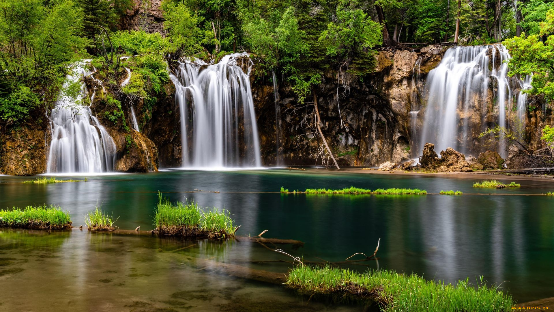 hanging, lake, colorado, природа, водопады, hanging, lake