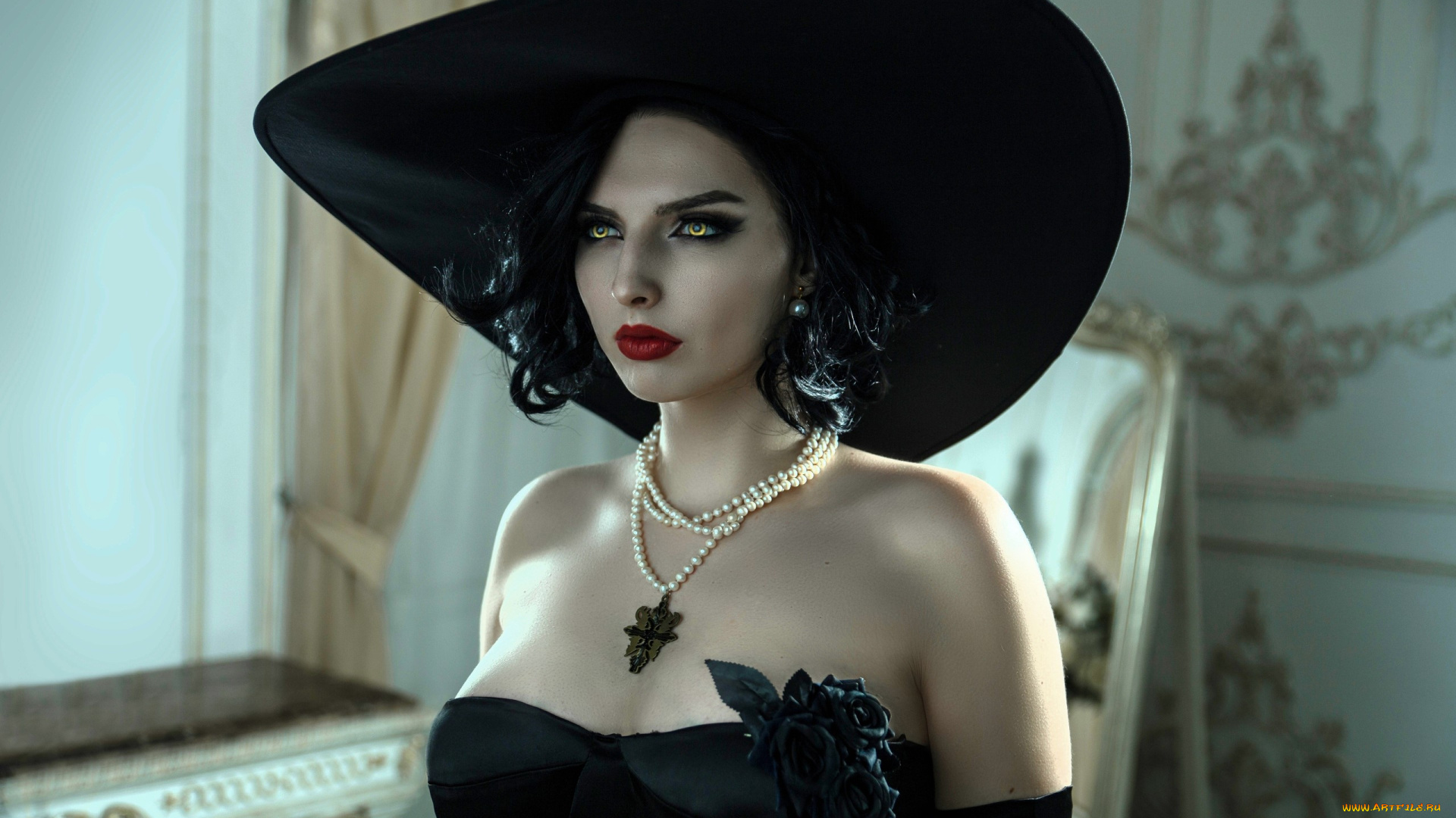 девушки, анастасия, волкова, , svizee, образ, косплей, наряд, шляпа, ожерелье, платье