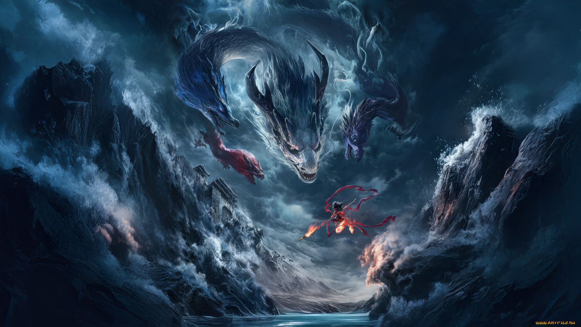 мультфильмы, ne, zha, zhi, mo, tong, nao, hai, ne, zha, zhi, mo, tong, nao, hai, нэчжа, побеждает, царя, драконов