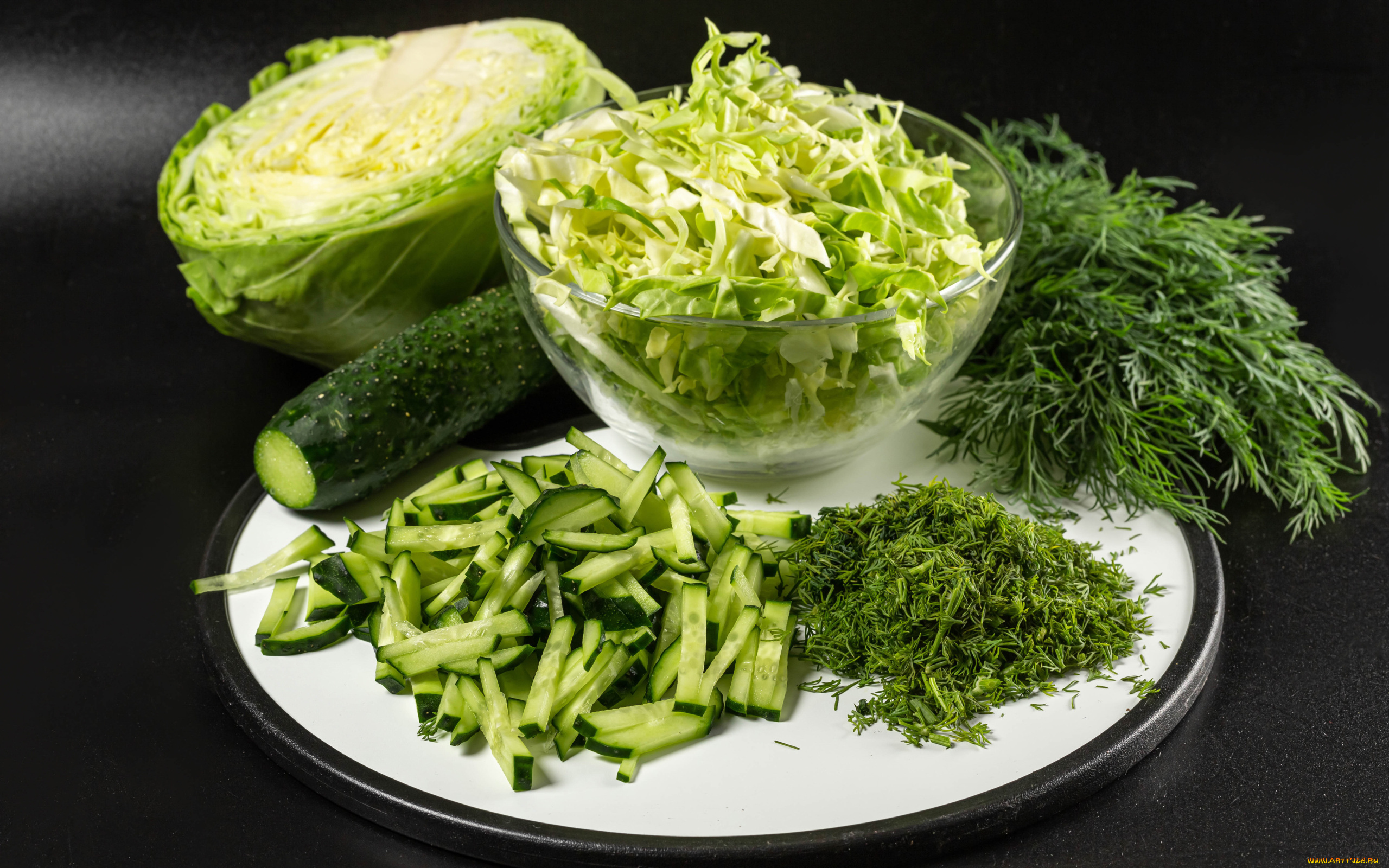 еда, овощи, огурец, капуста, укроп
