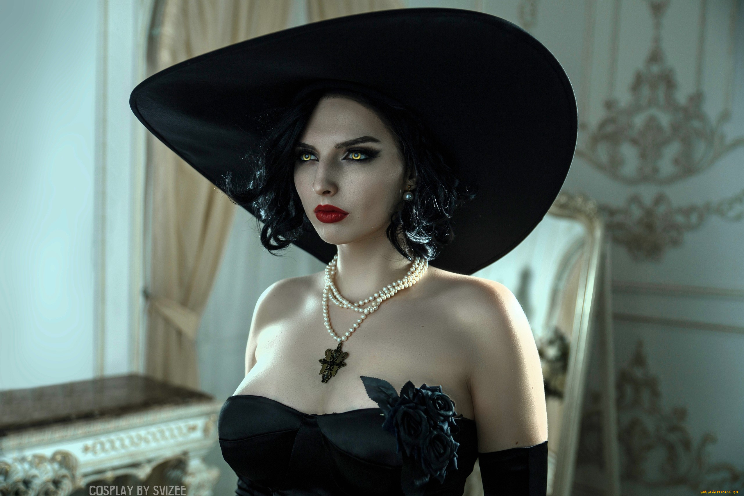 девушки, анастасия, волкова, , svizee, образ, косплей, наряд, шляпа, ожерелье, платье