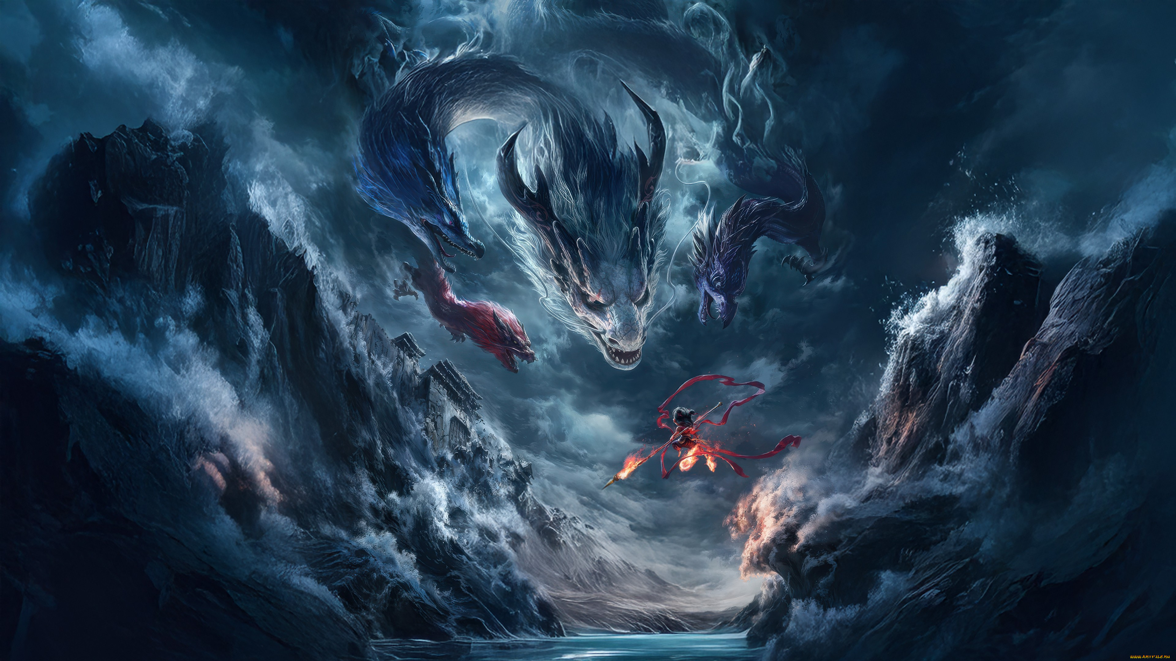 мультфильмы, ne, zha, zhi, mo, tong, nao, hai, ne, zha, zhi, mo, tong, nao, hai, нэчжа, побеждает, царя, драконов