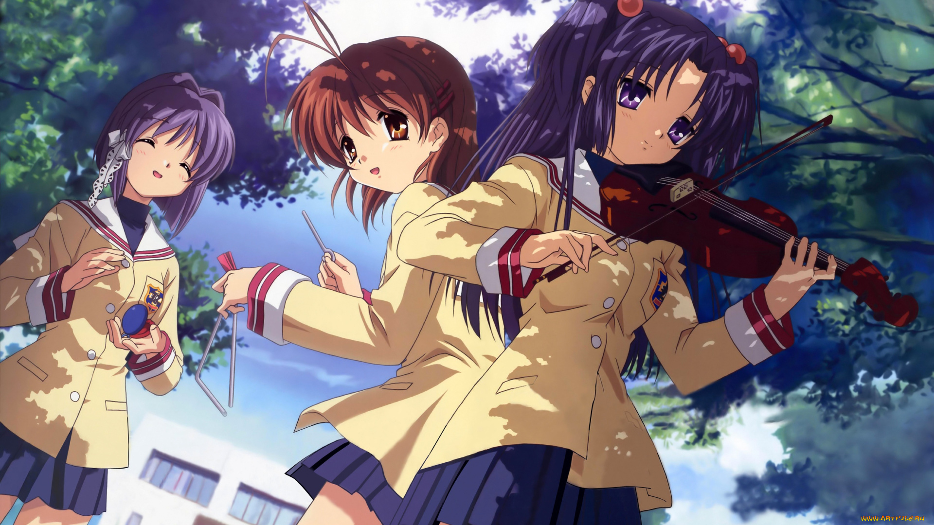 аниме, clannad, девушки