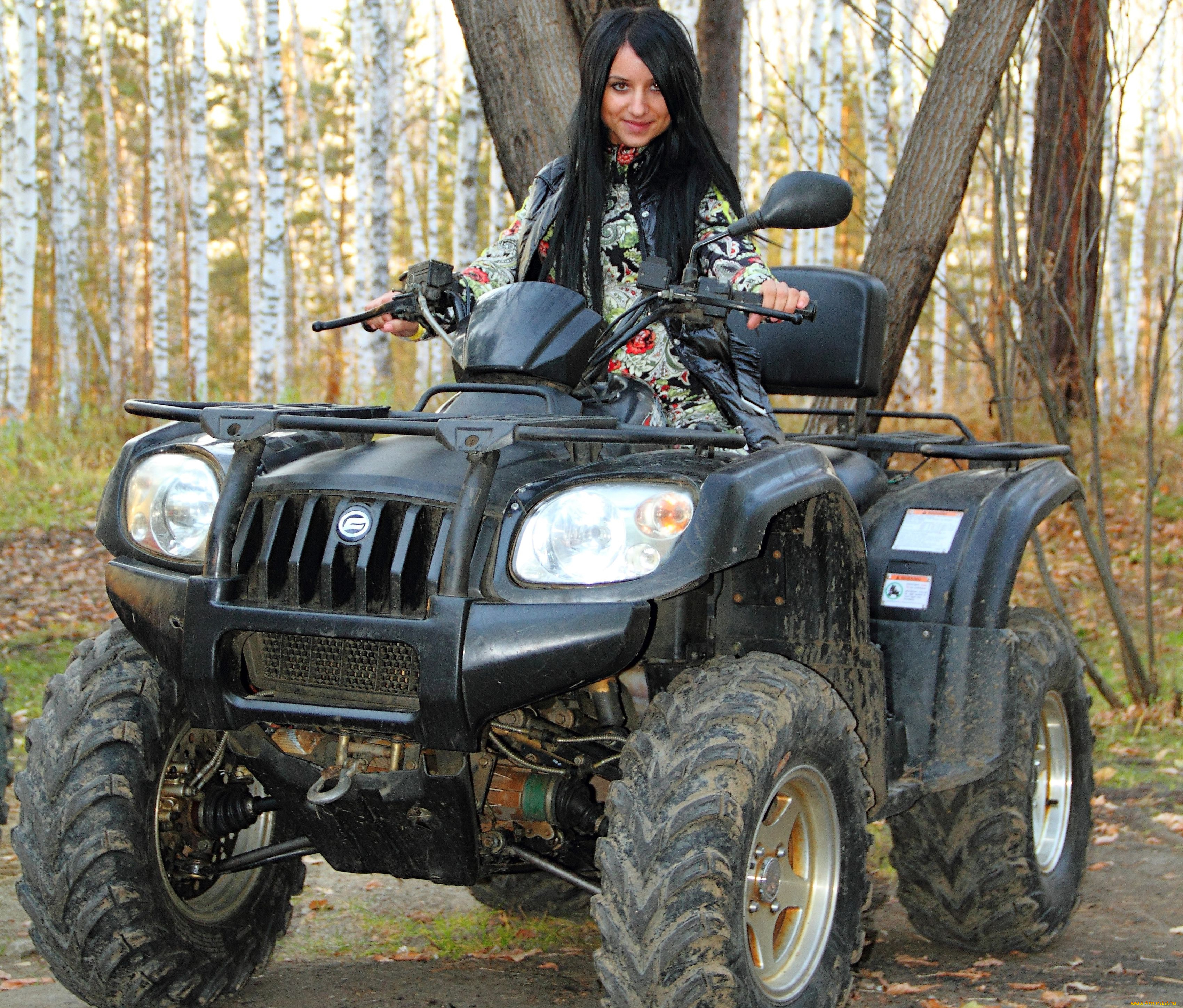 мотоциклы, мото, девушкой, квадроцикл
