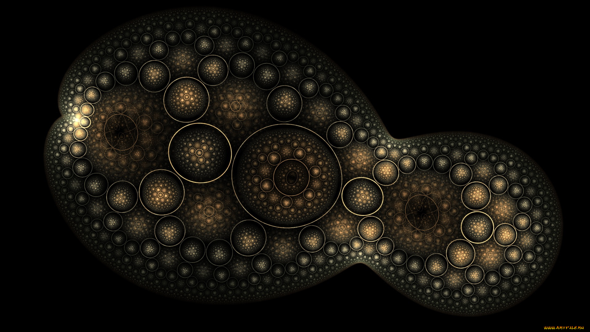 3д, графика, fractal, фракталы, круги, фон