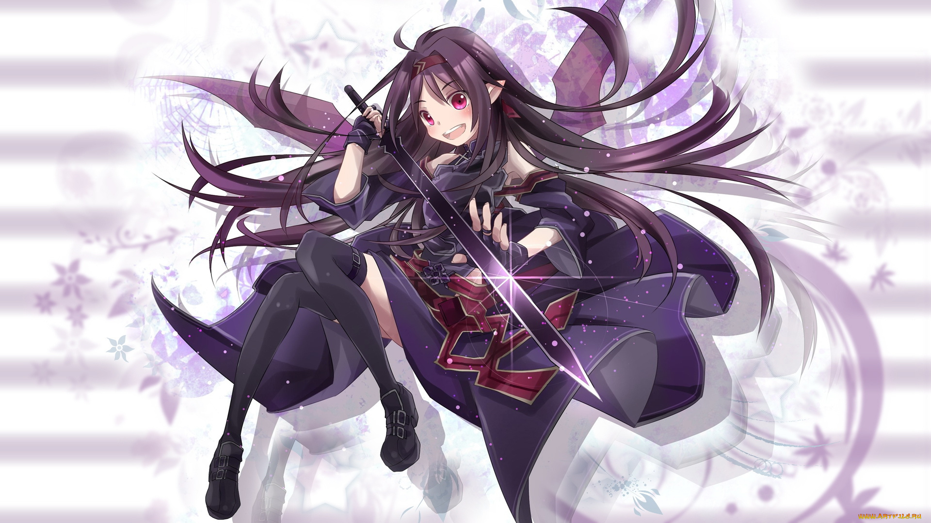 аниме, sword, art, online, девушка, konno, yuuki, меч, арт, toutenkou