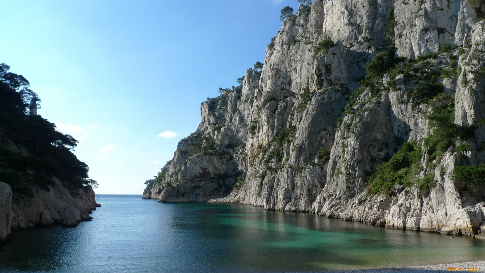 природа, побережье, море, бухта, пляж, скалистый, берег