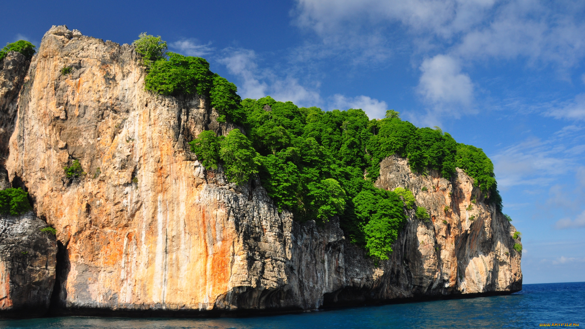 природа, побережье, утёс, скалы, горы