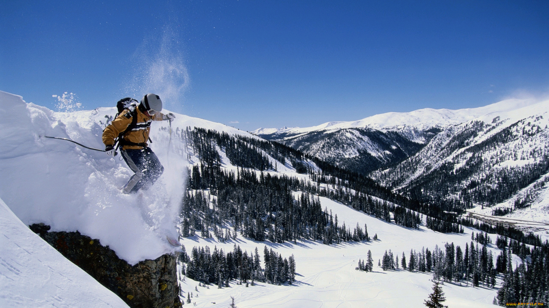 спорт, лыжный, снег, спуск