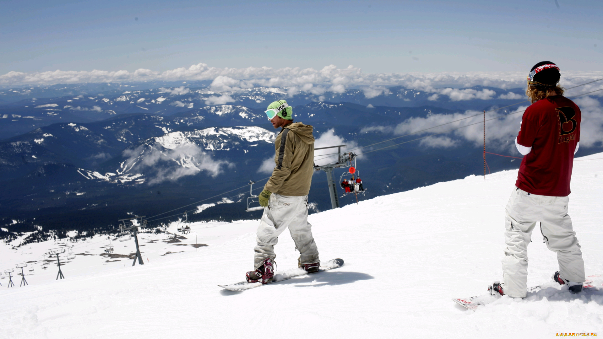 спорт, сноуборд, снег, спуск