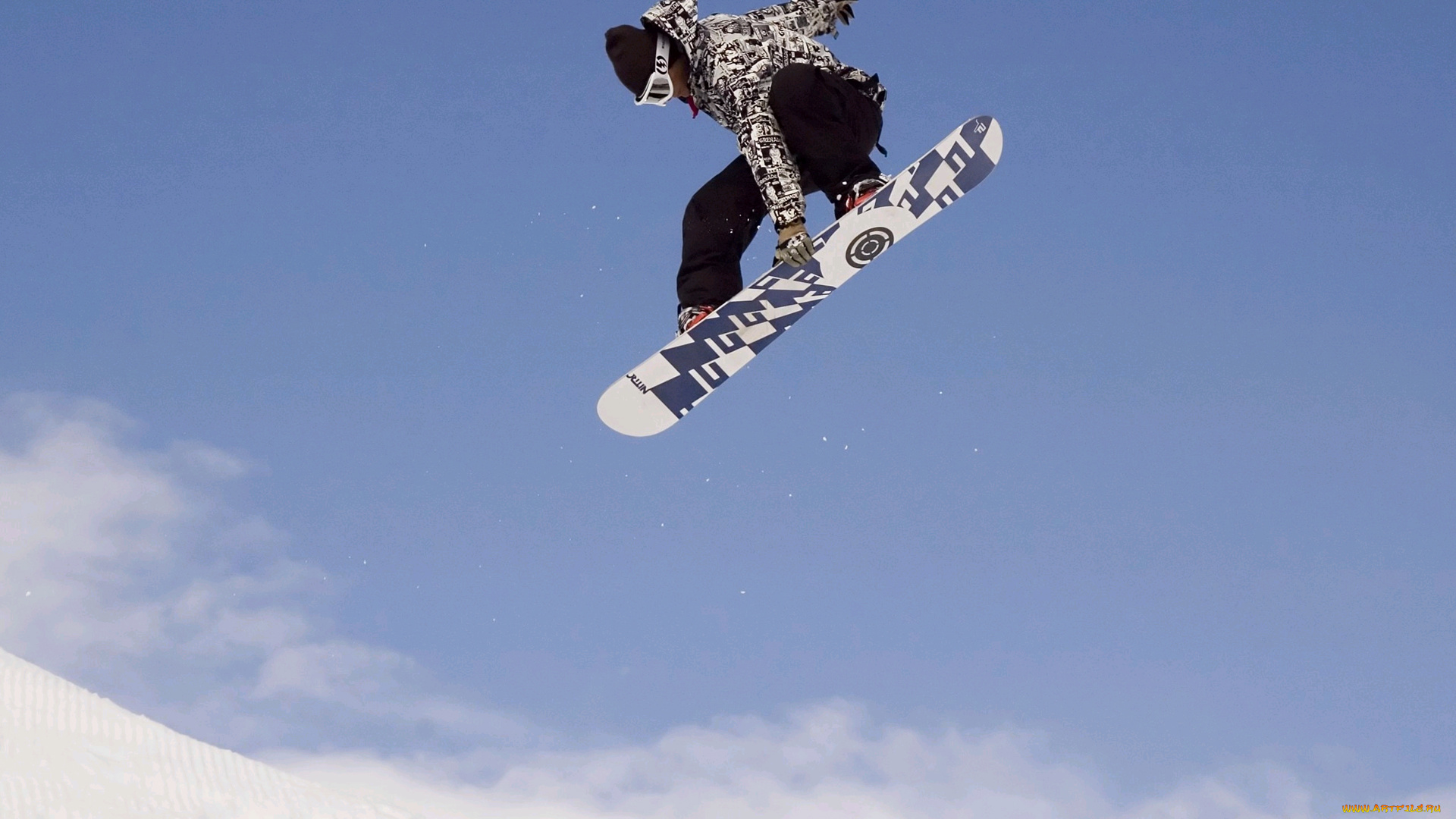 спорт, сноуборд, снег, спуск