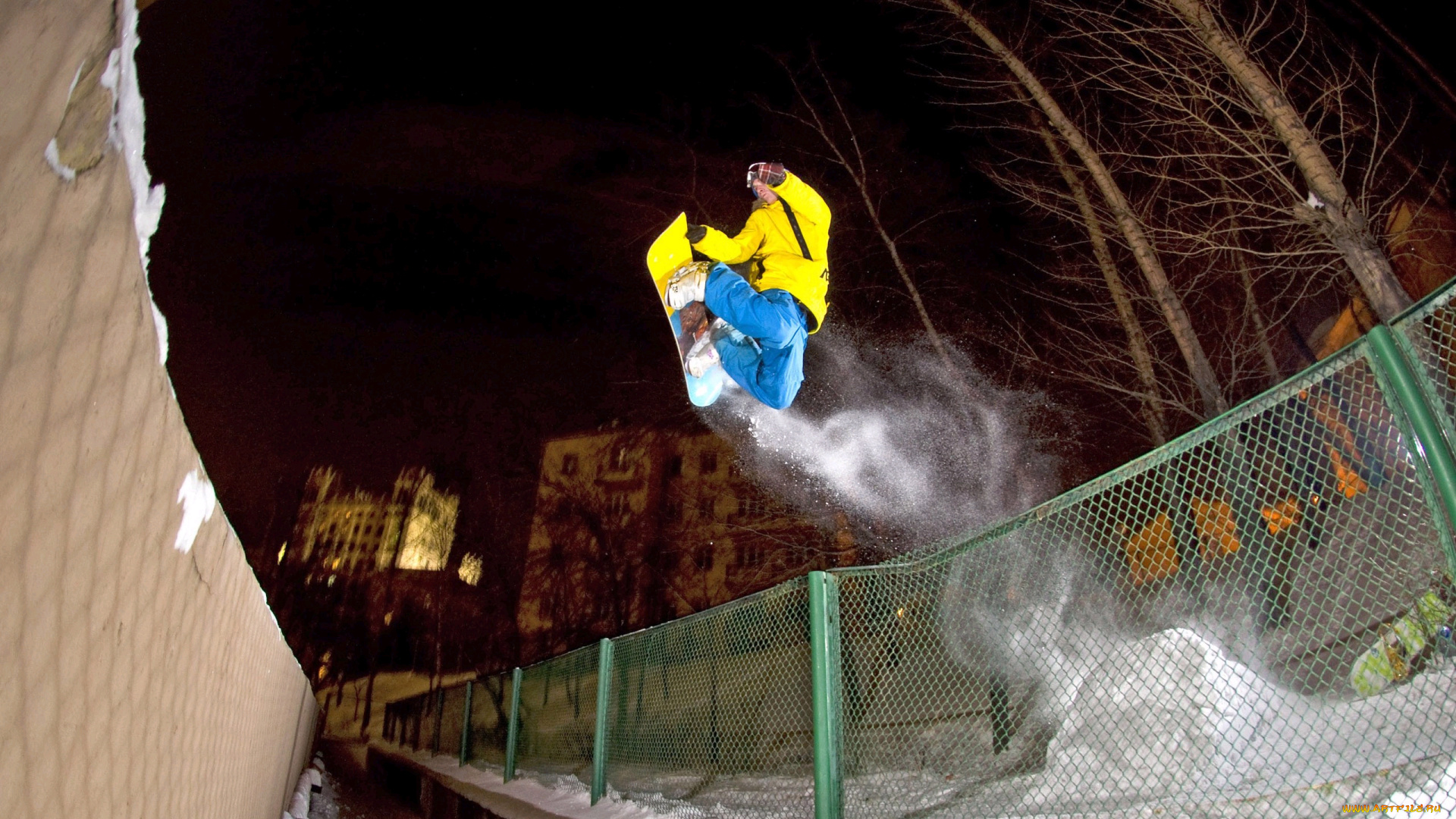 спорт, сноуборд, снег, спуск