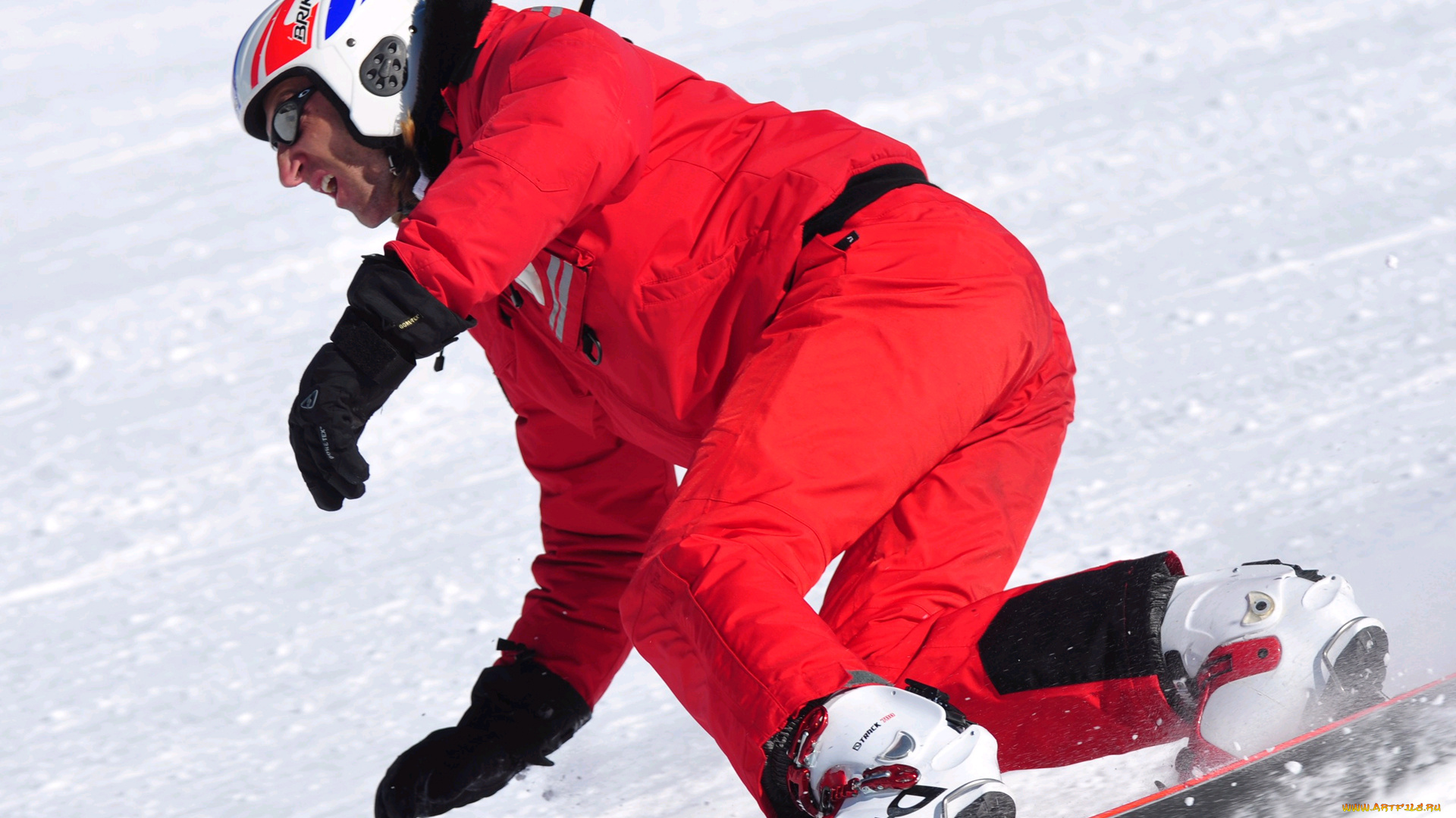 спорт, сноуборд, снег, спуск