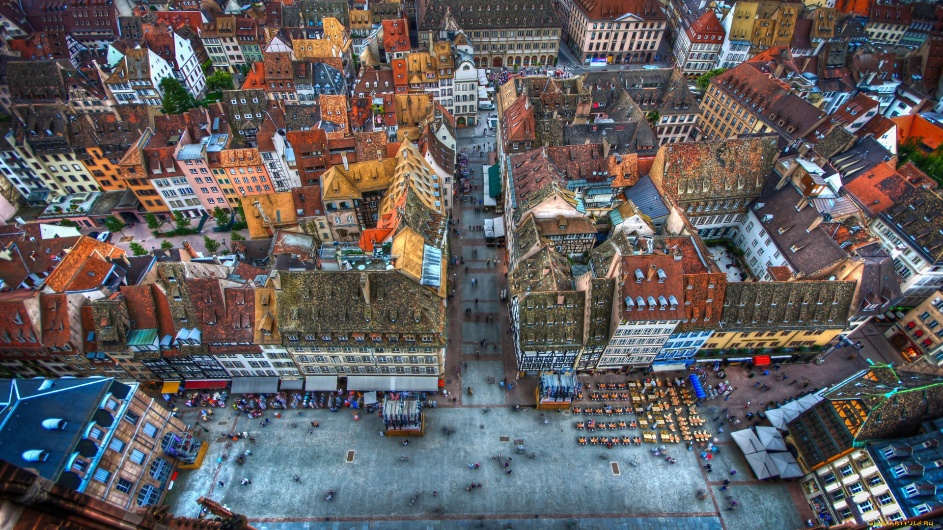 страсбург, франция, города, крыши, улицы, дома