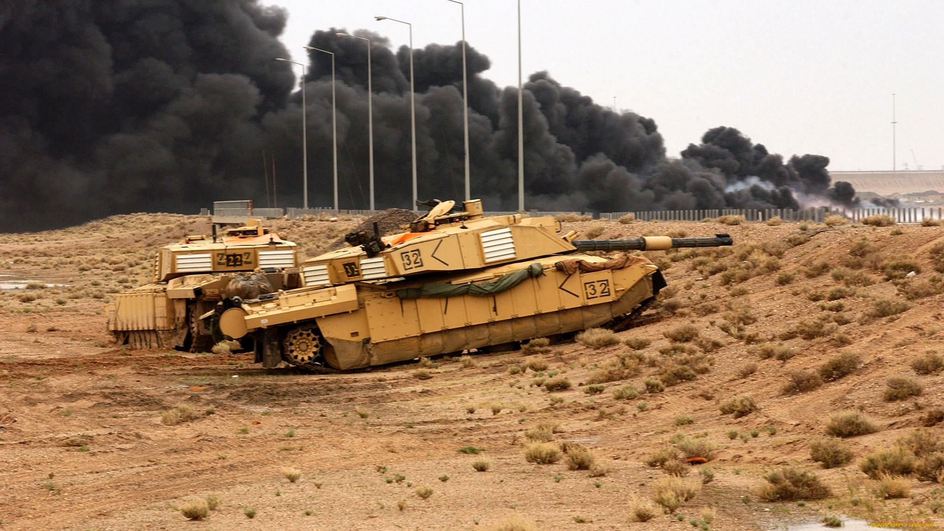 техника, военная, бой, поле, танки