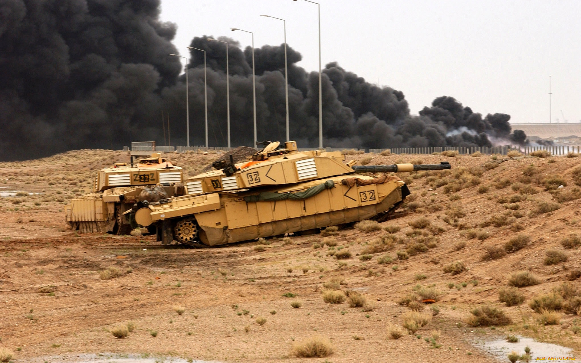 техника, военная, бой, поле, танки