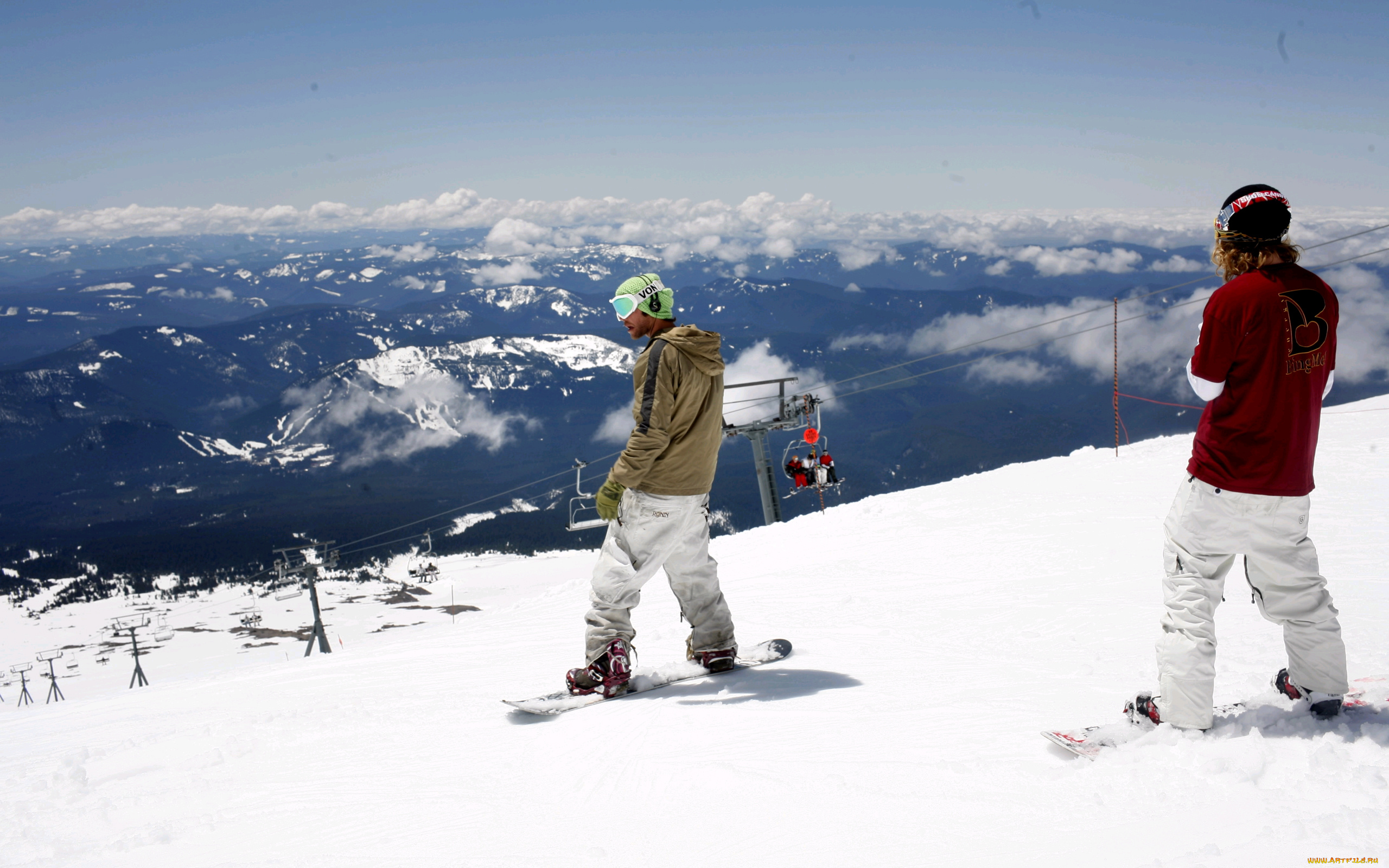 спорт, сноуборд, снег, спуск