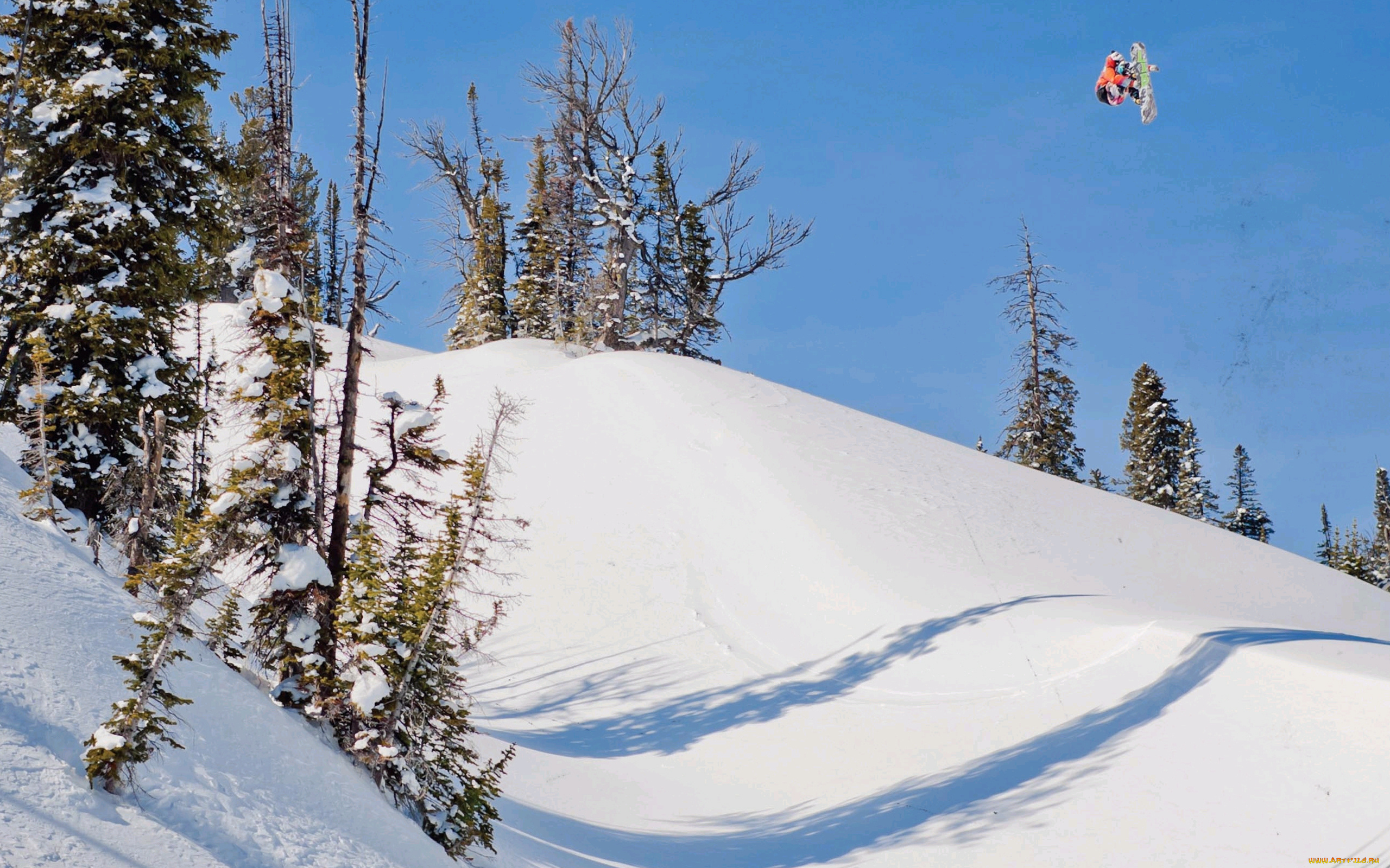 спорт, сноуборд, снег, спуск
