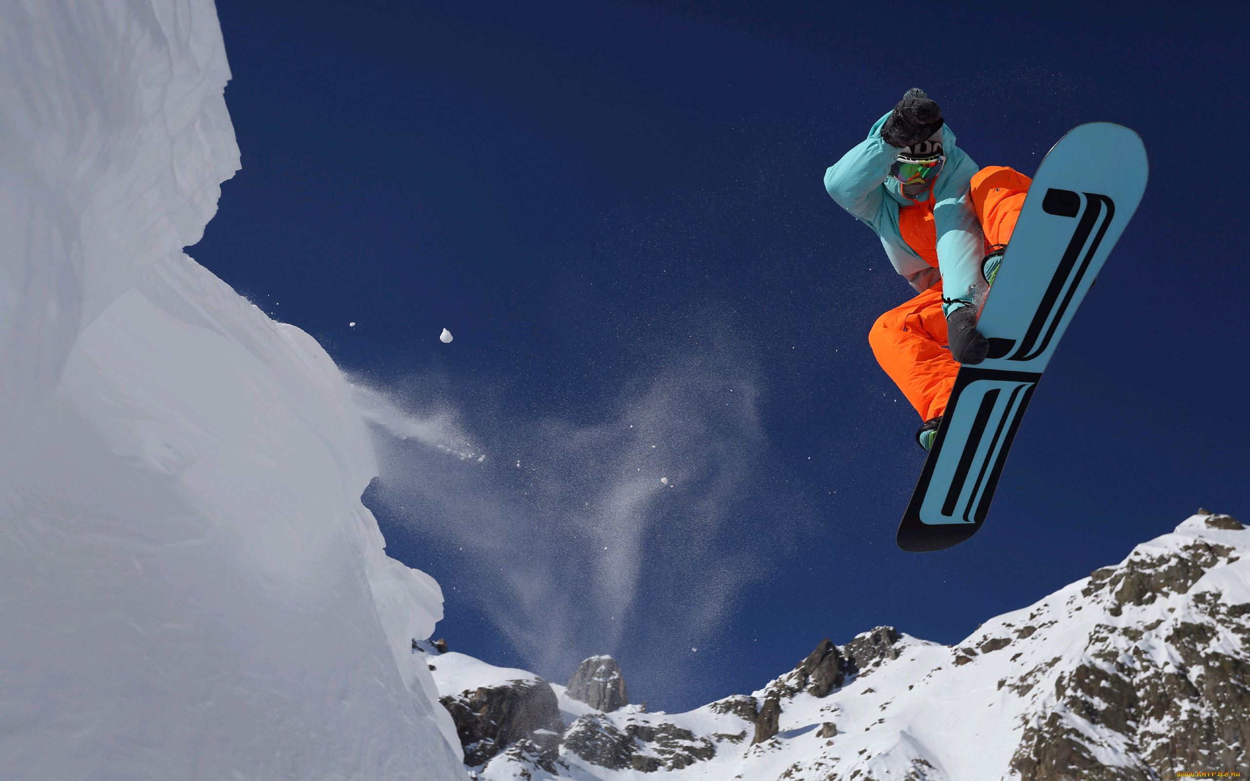 спорт, сноуборд, снег, спуск