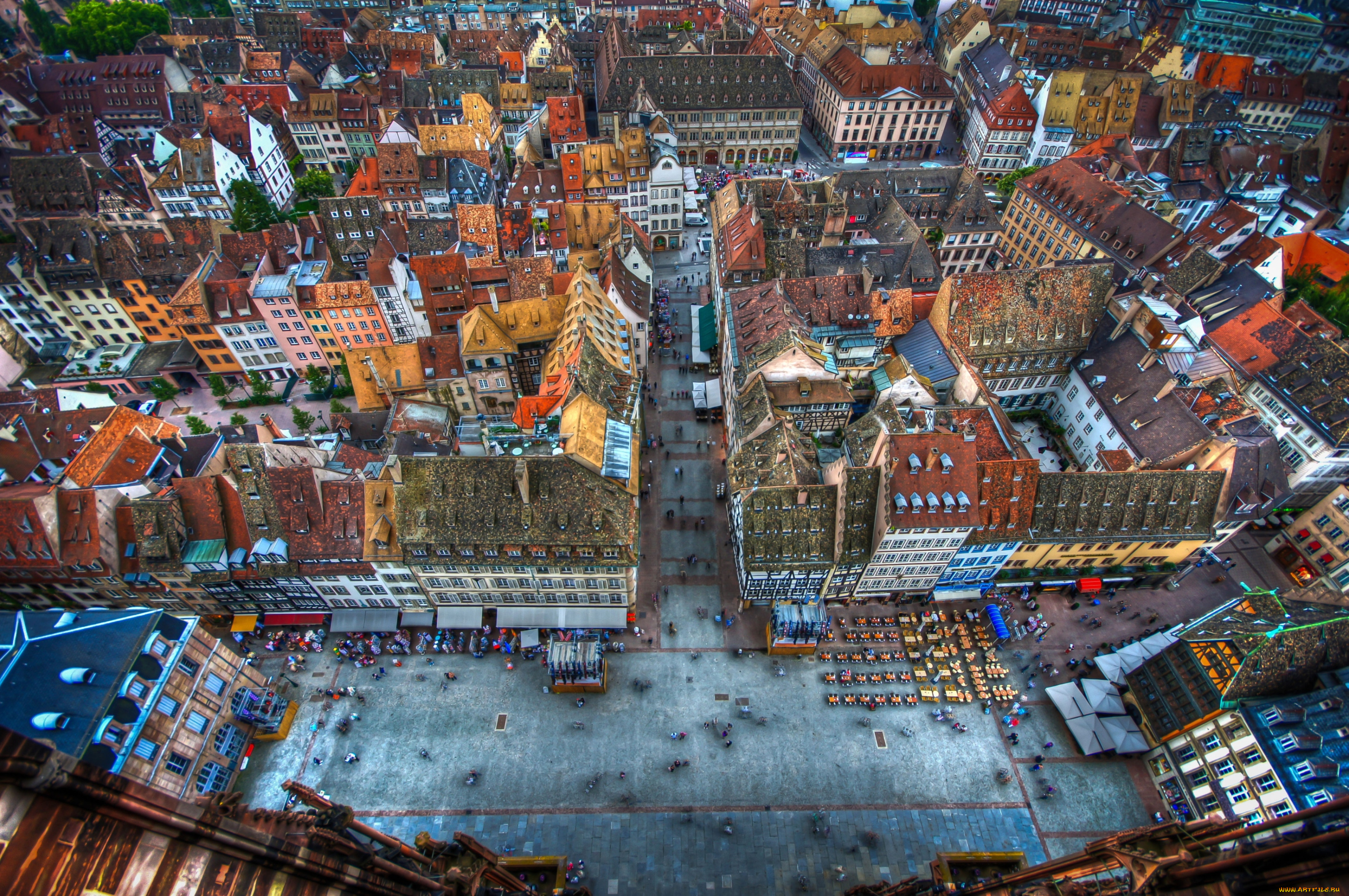 страсбург, франция, города, крыши, улицы, дома