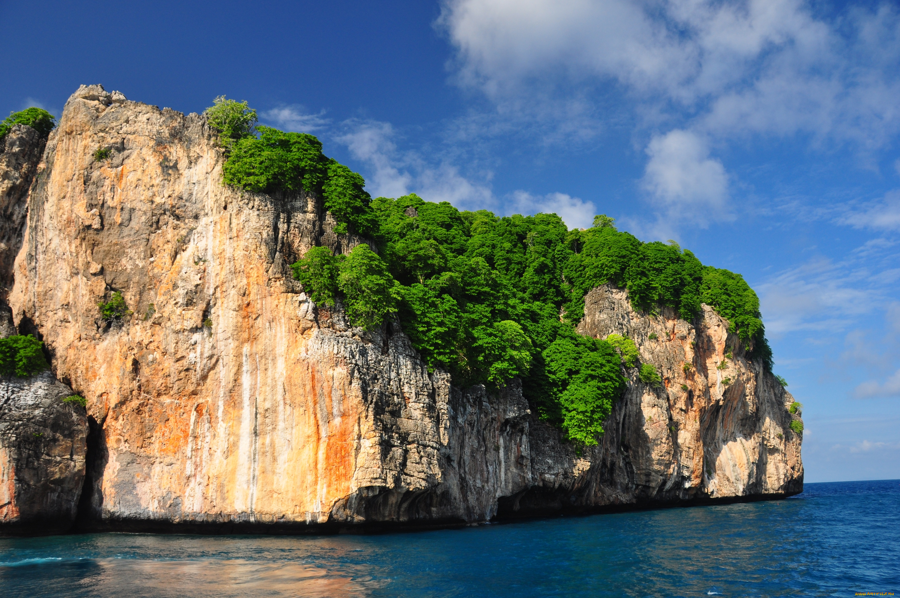 природа, побережье, утёс, скалы, горы