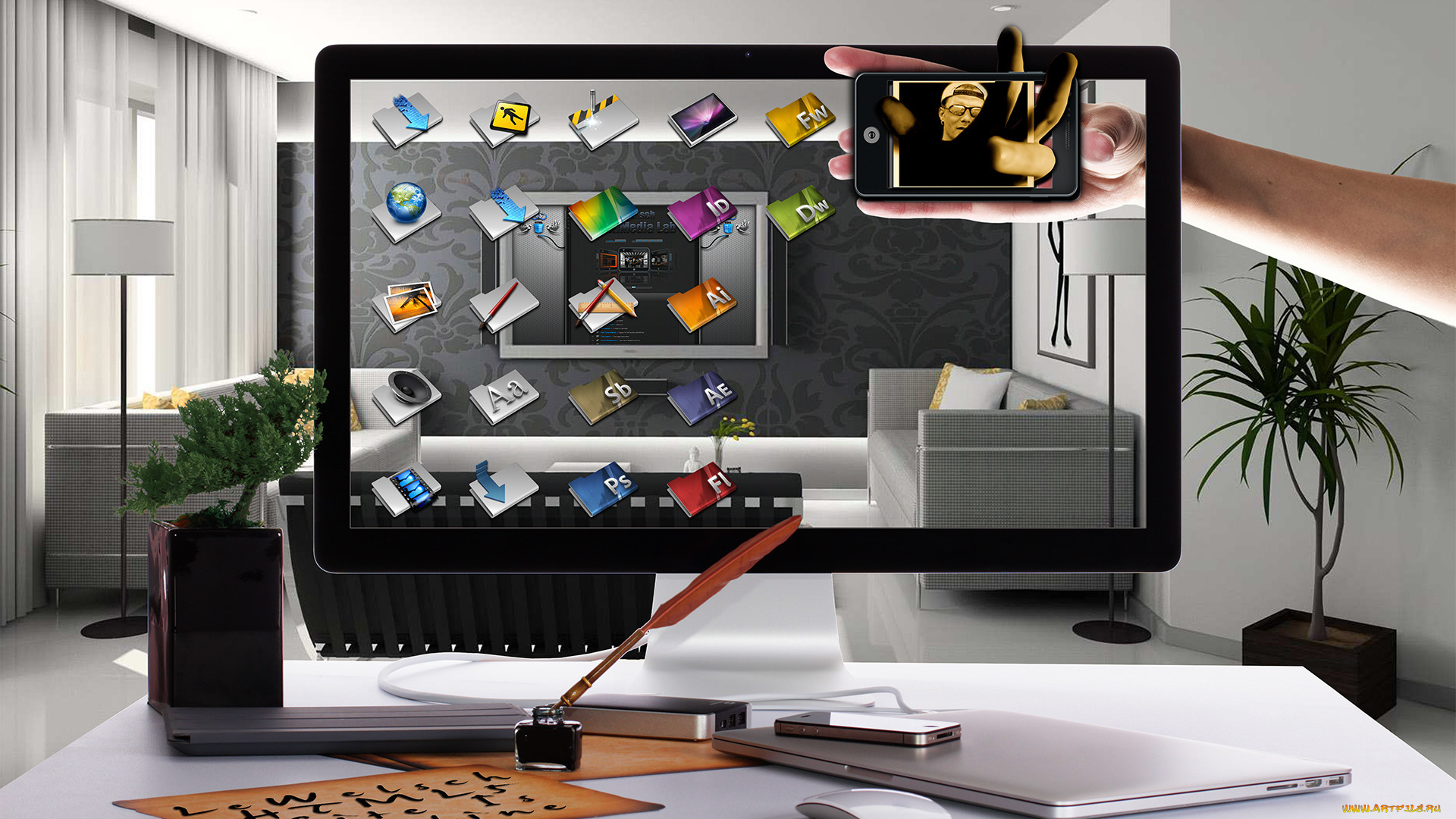 3д, графика, другое, монитор