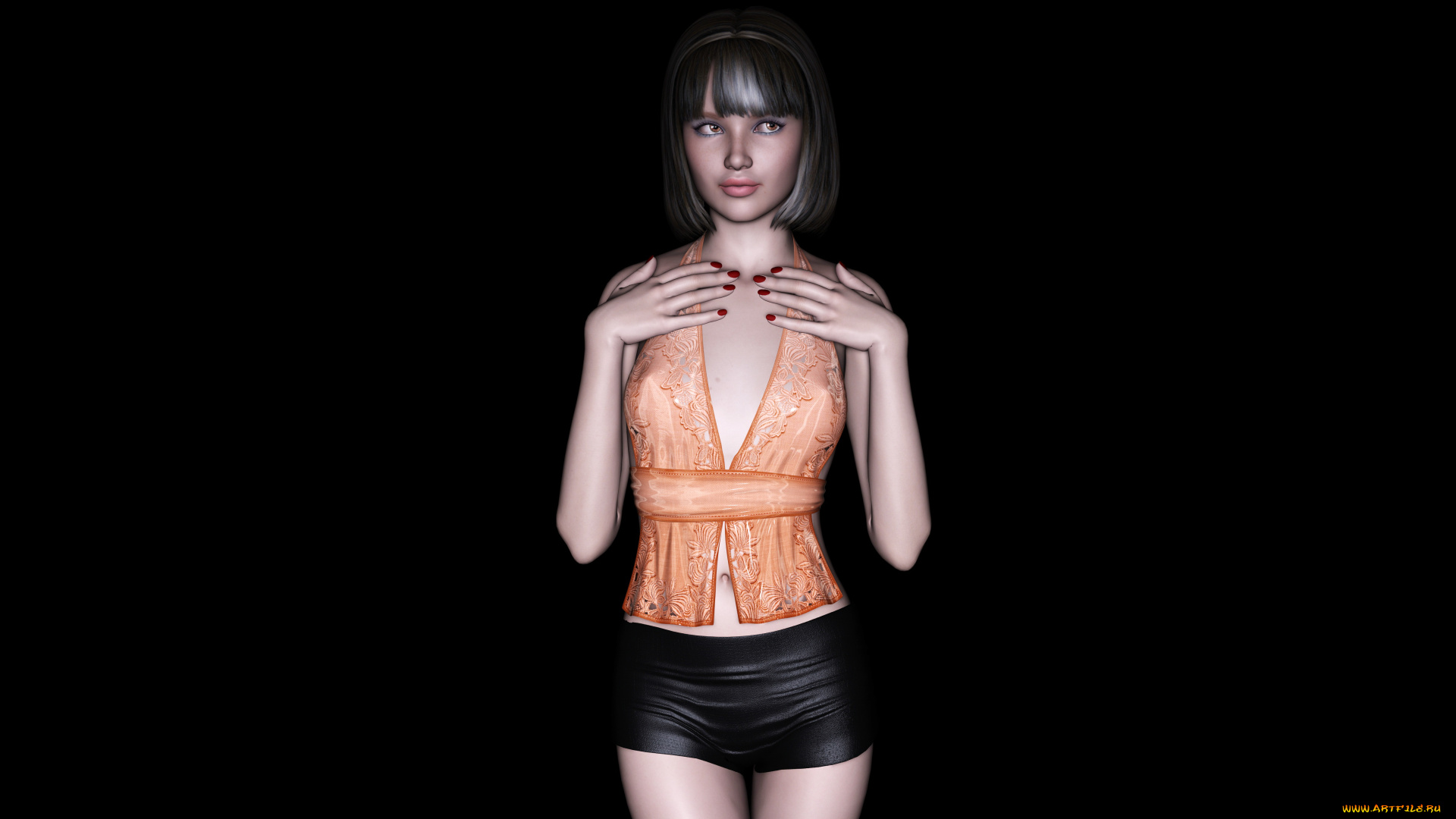 3д, графика, people, люди, девушка, взгляд