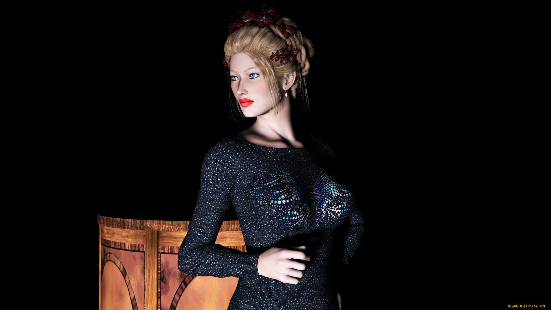 3д, графика, people, люди, девушка, взгляд