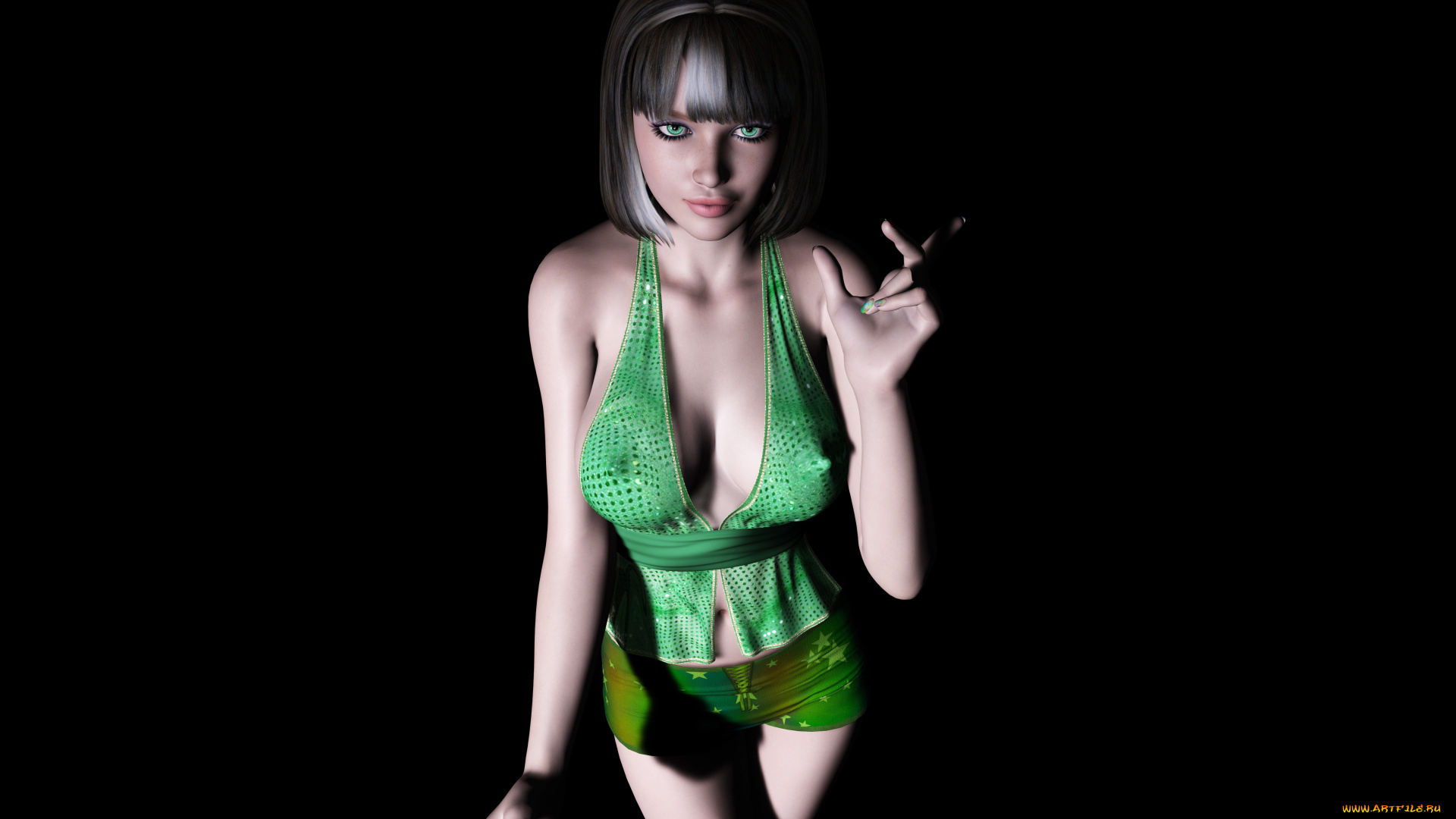 3д, графика, people, люди, девушка, взгляд