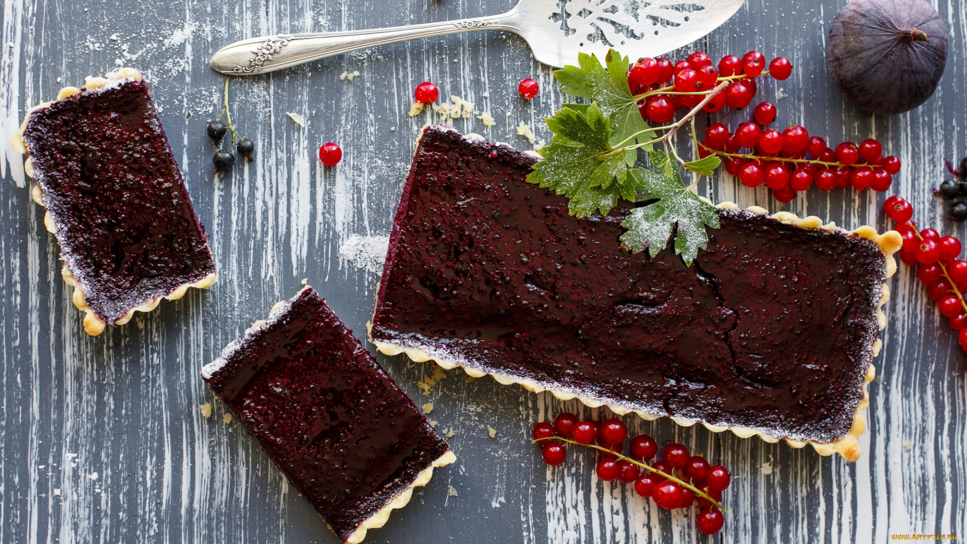 еда, пироги, инжир, ягоды, красная, смородина, пирог