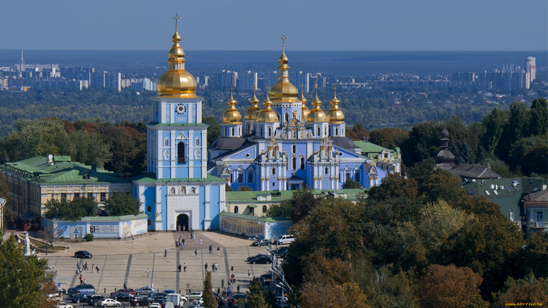 города, киев, украина, собор, михайловская, площадь