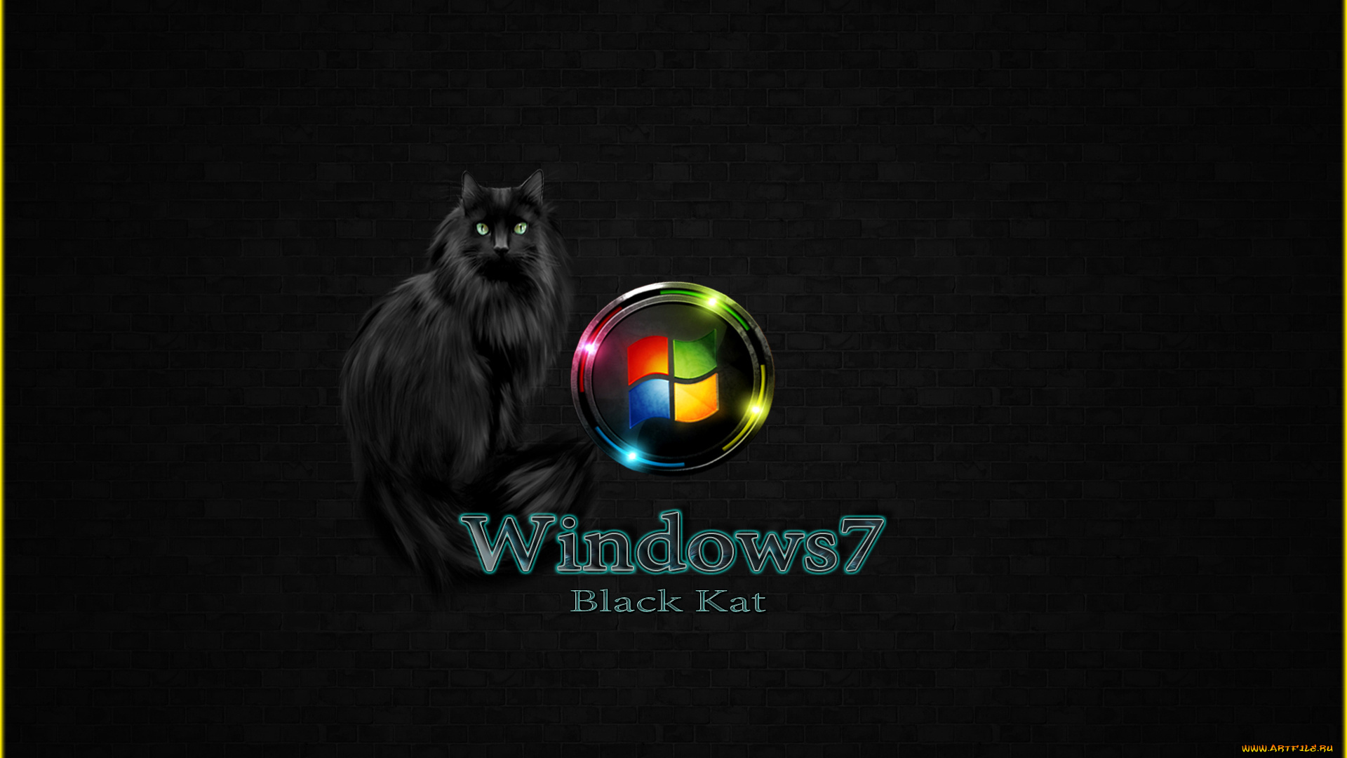 компьютеры, windows, vienna, кот, логотип, фон