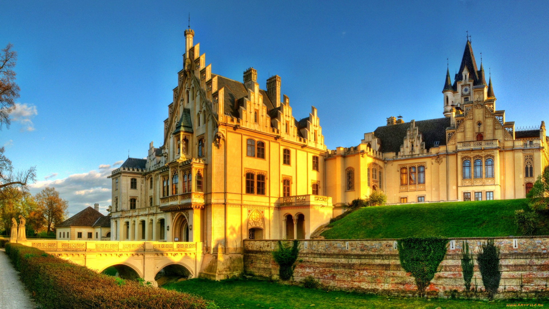 нижняя, австрия, графенегг, города, дворцы, замки, крепости, парк, замок