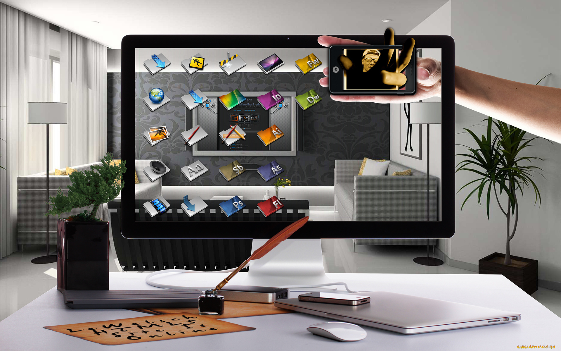 3д, графика, другое, монитор