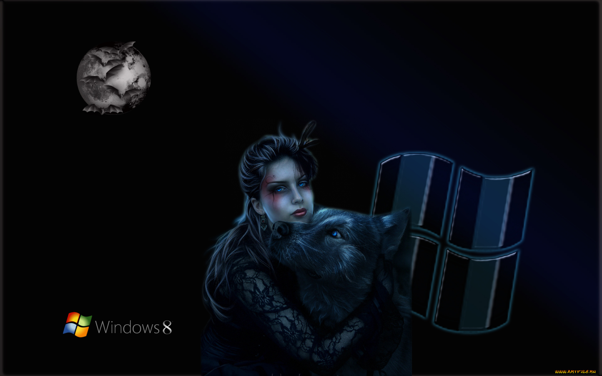 компьютеры, windows, фон, логотип