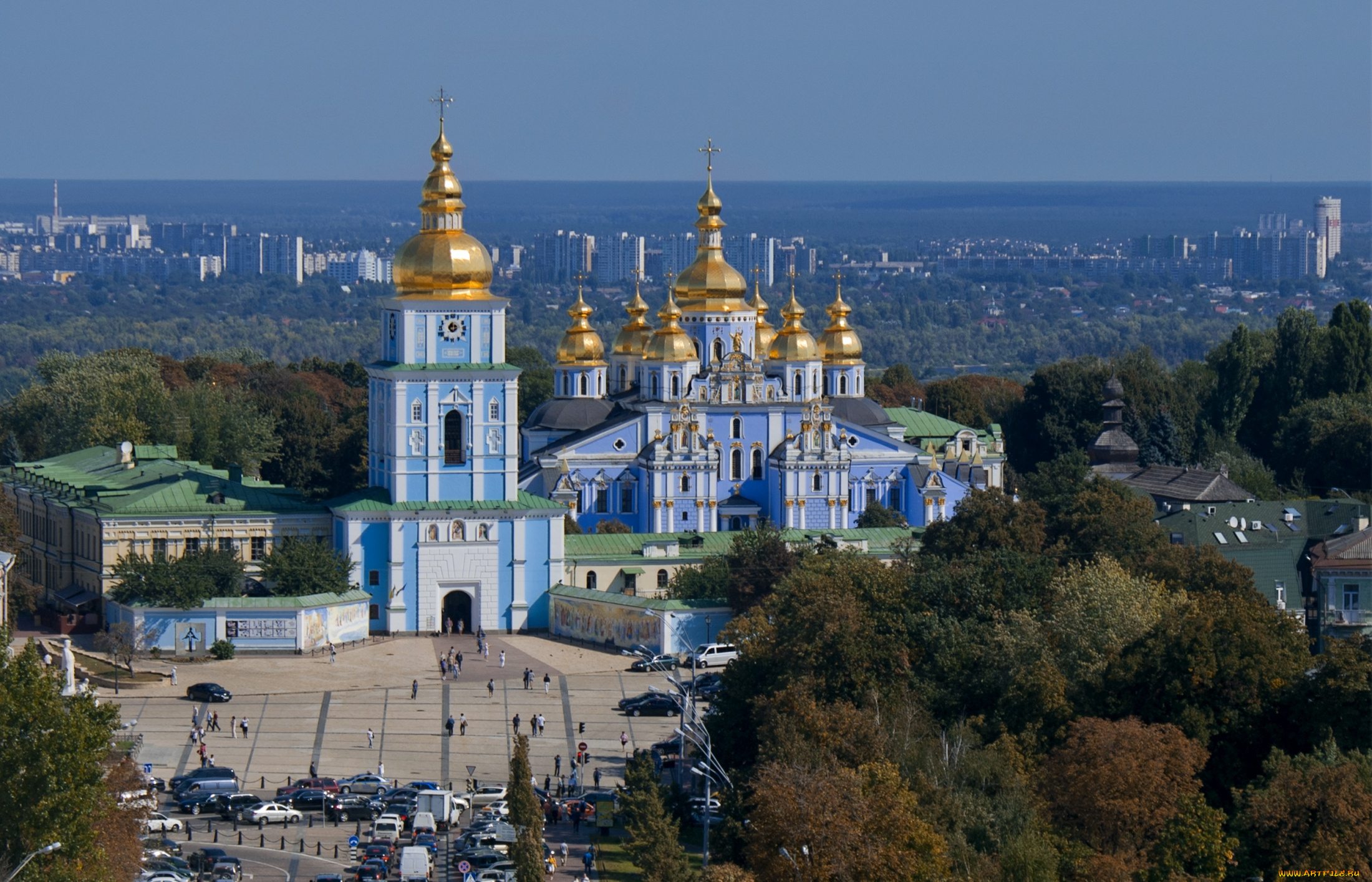 города, киев, украина, собор, михайловская, площадь
