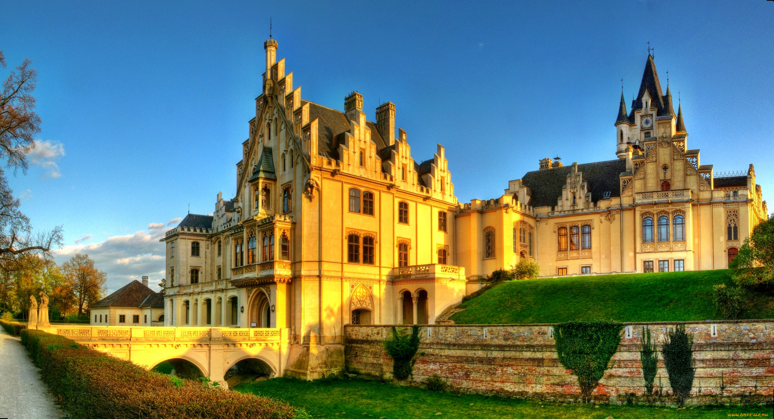 нижняя, австрия, графенегг, города, дворцы, замки, крепости, парк, замок