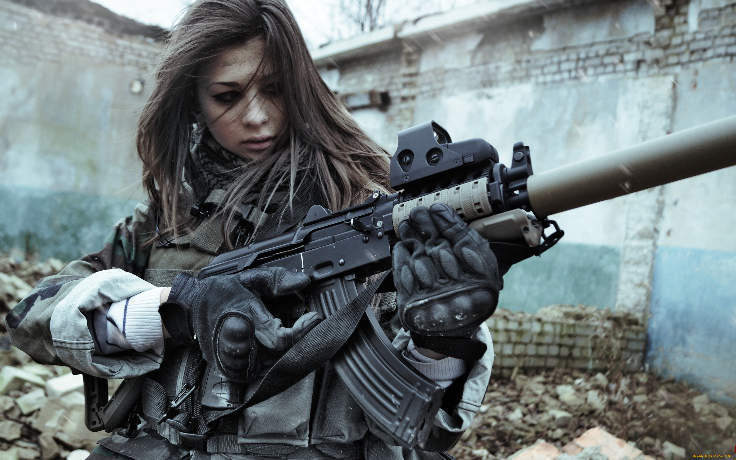 -Unsort, Девушки, с, оружием, девушки, unsort, оружием, прицел