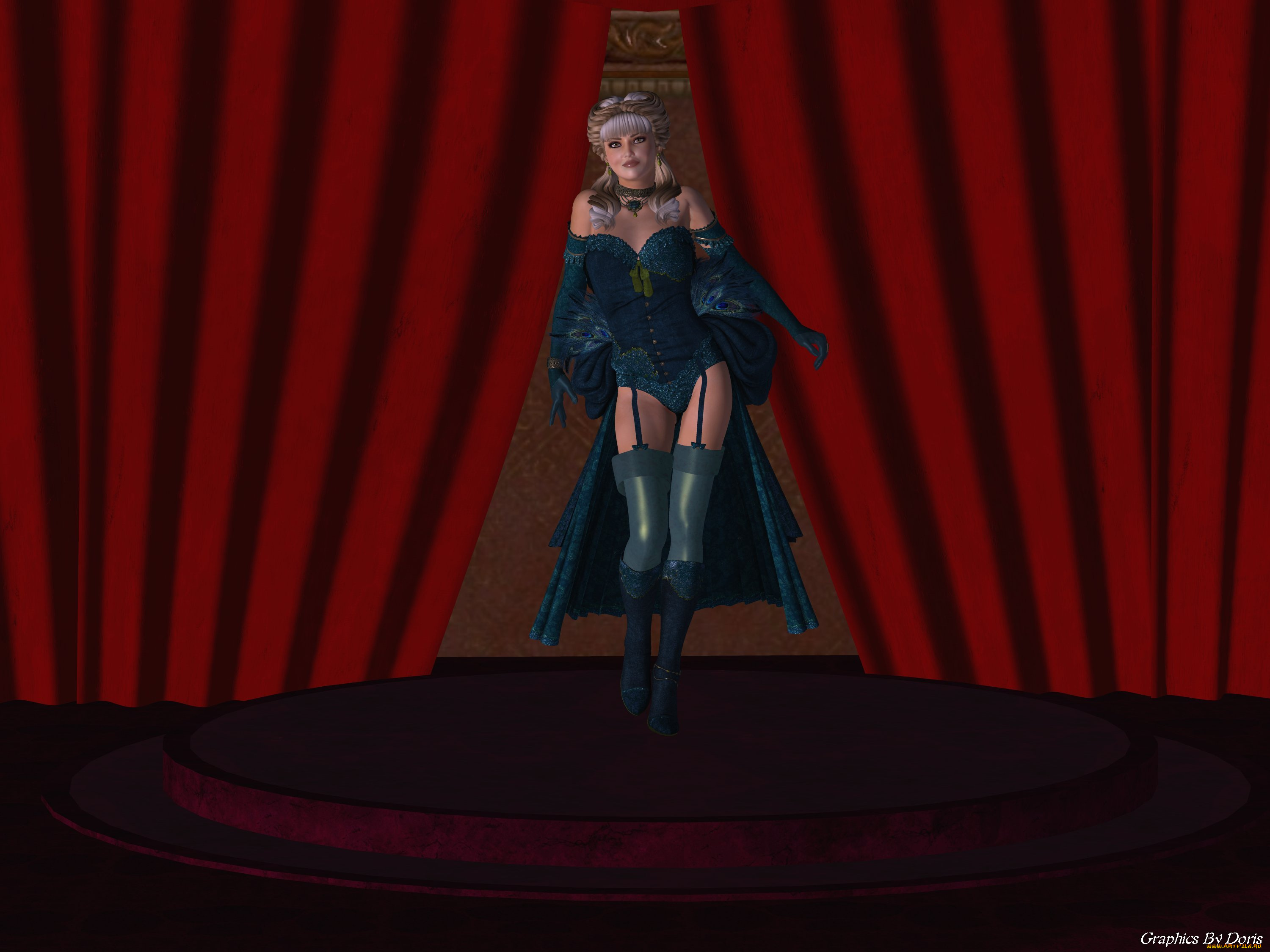 3д, графика, people, люди, шторы, девушка