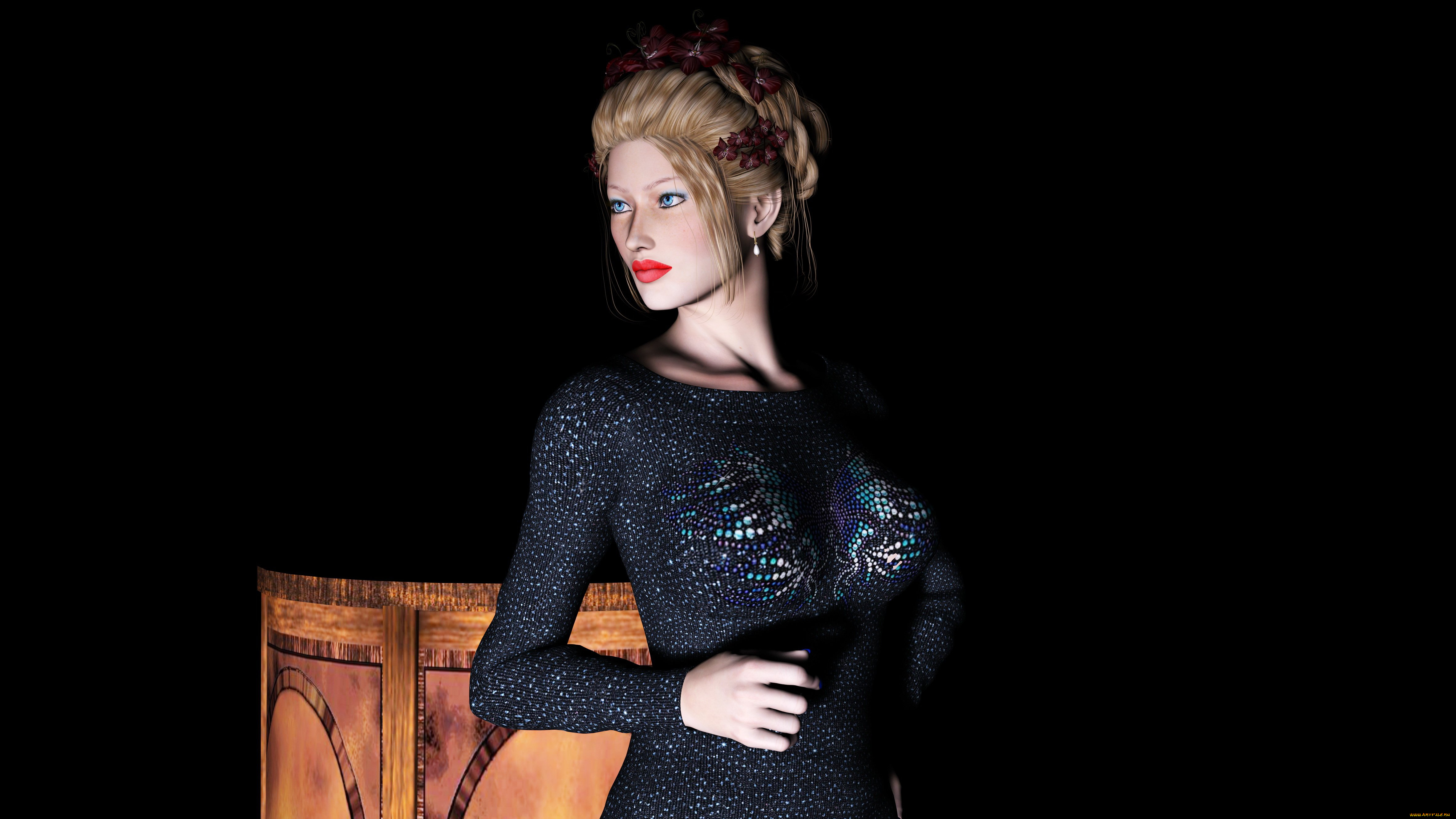 3д, графика, people, люди, девушка, взгляд