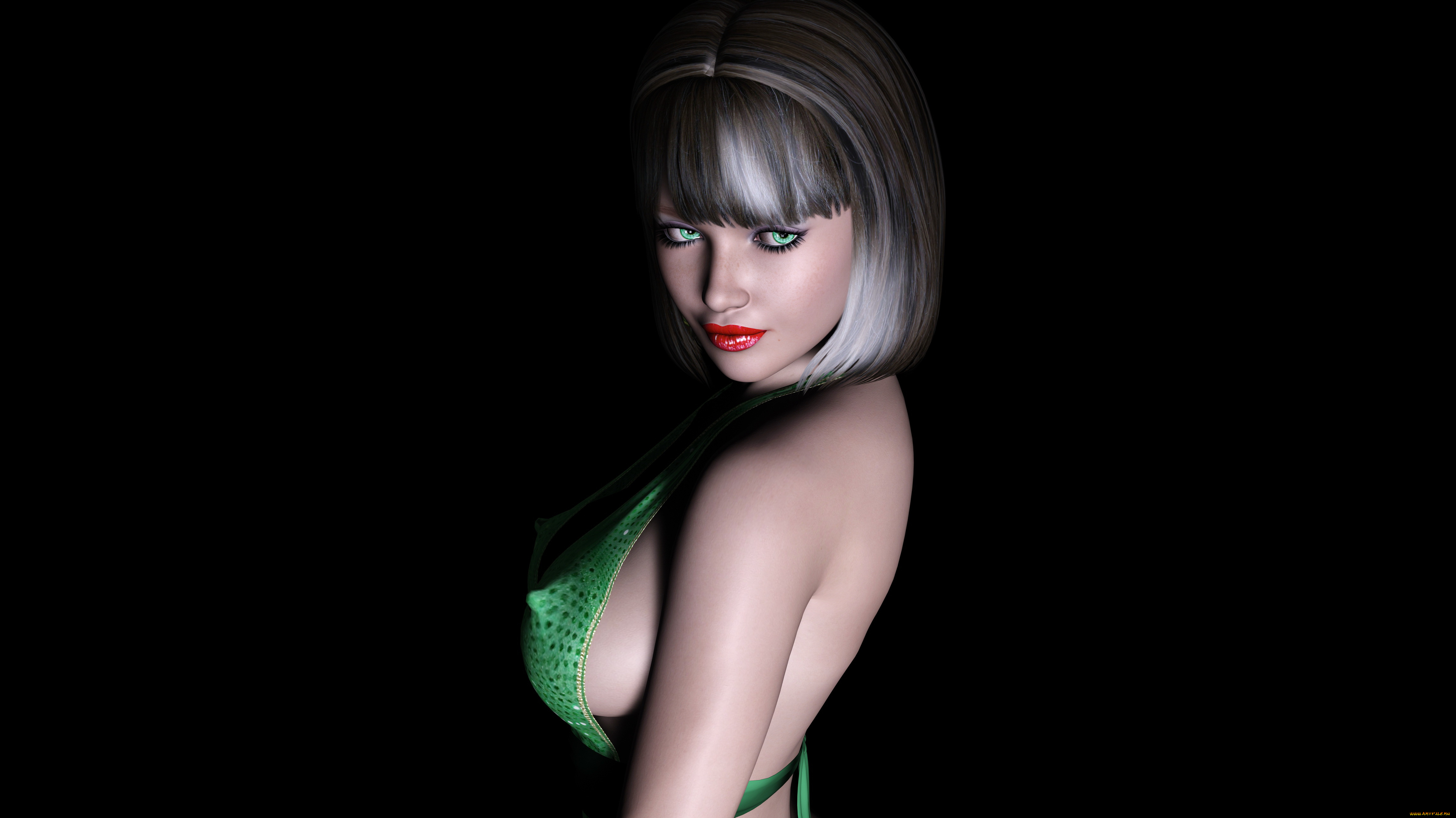 3д, графика, people, люди, девушка, взгляд