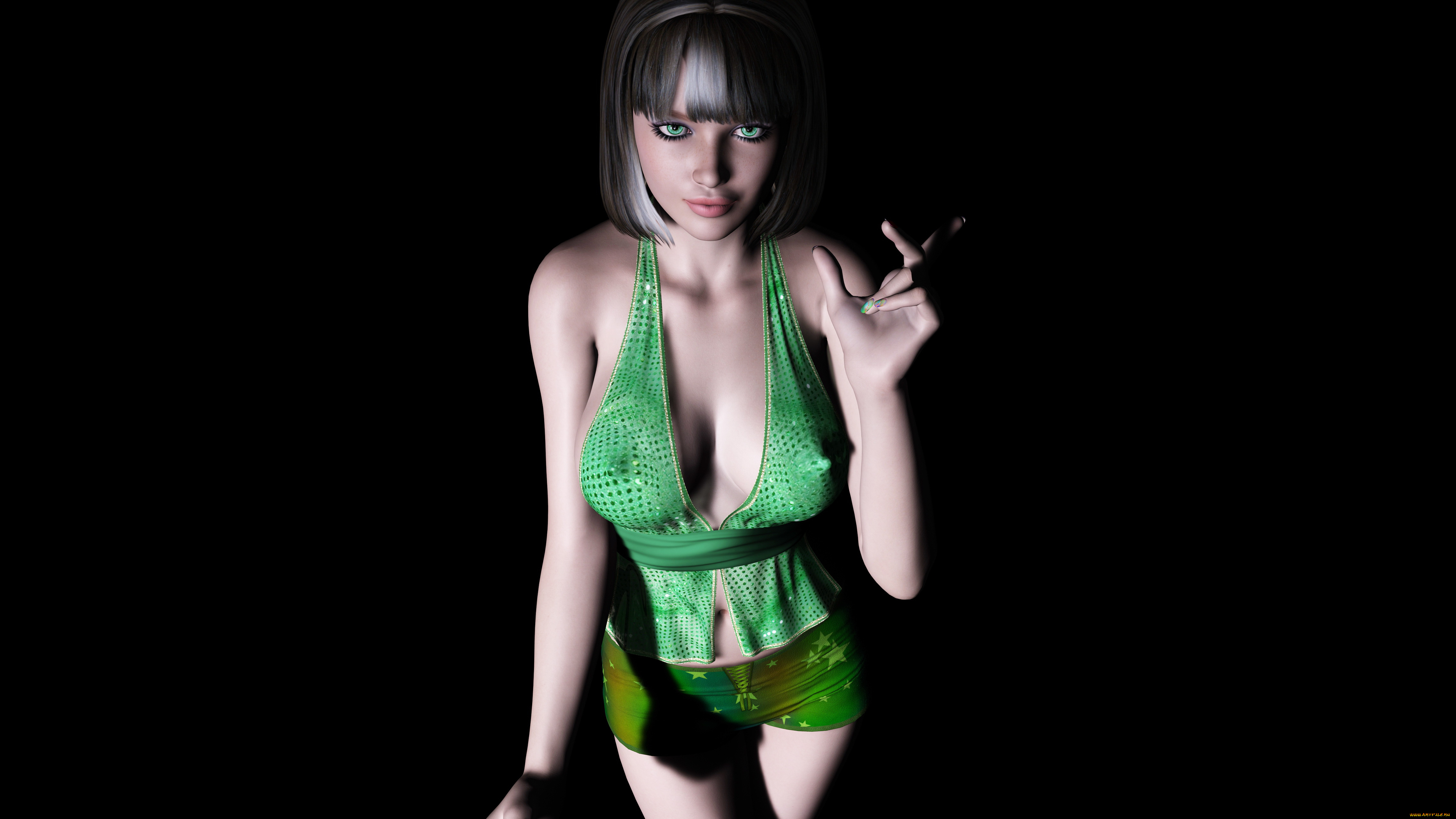 3д, графика, people, люди, девушка, взгляд