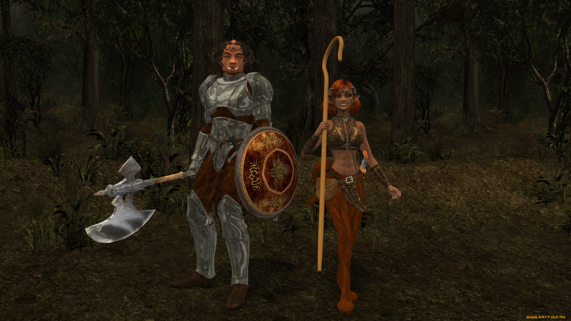 3д, графика, эльфы, , elves, фон, взгляд, оружие, эльфийки