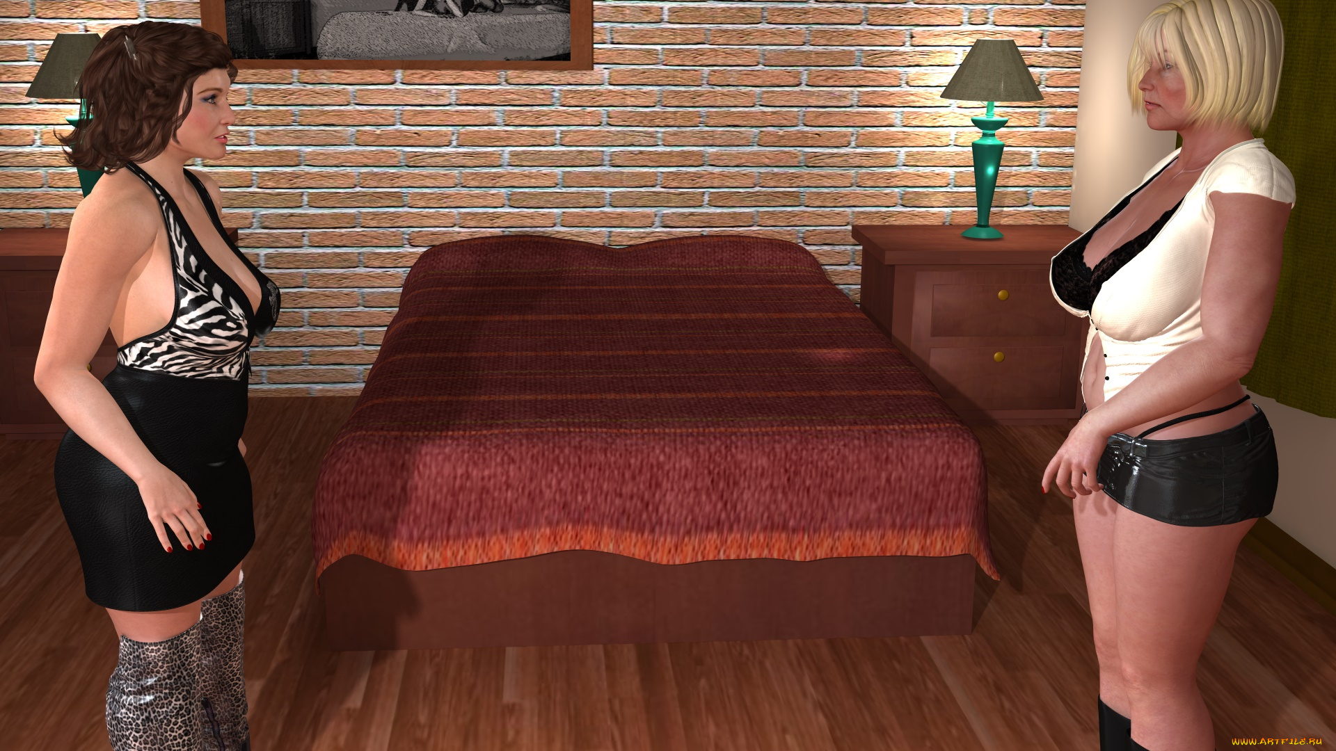 3д, графика, люди, , people, девушки, взгляд, фон