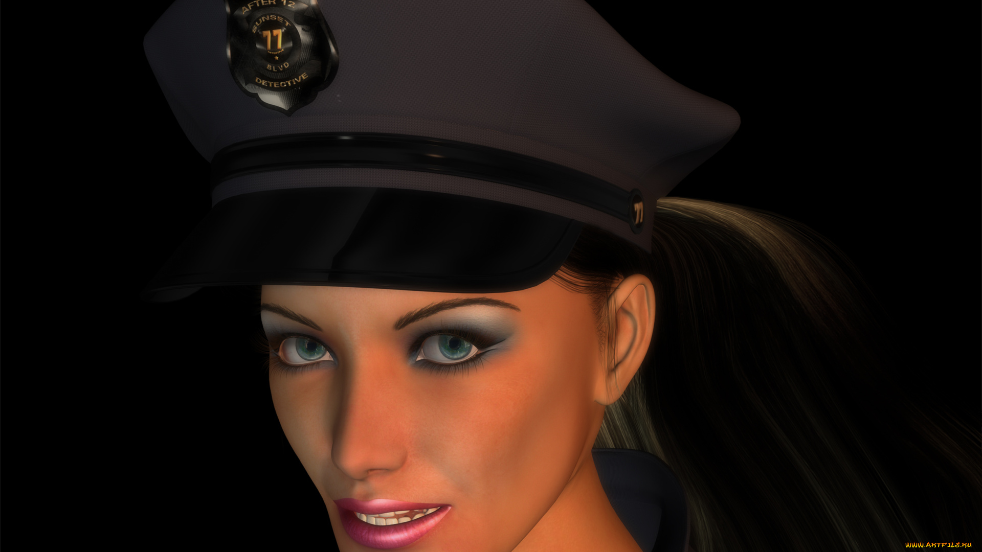 3д, графика, портрет, , portraits, коп, фон, взгляд, девушка