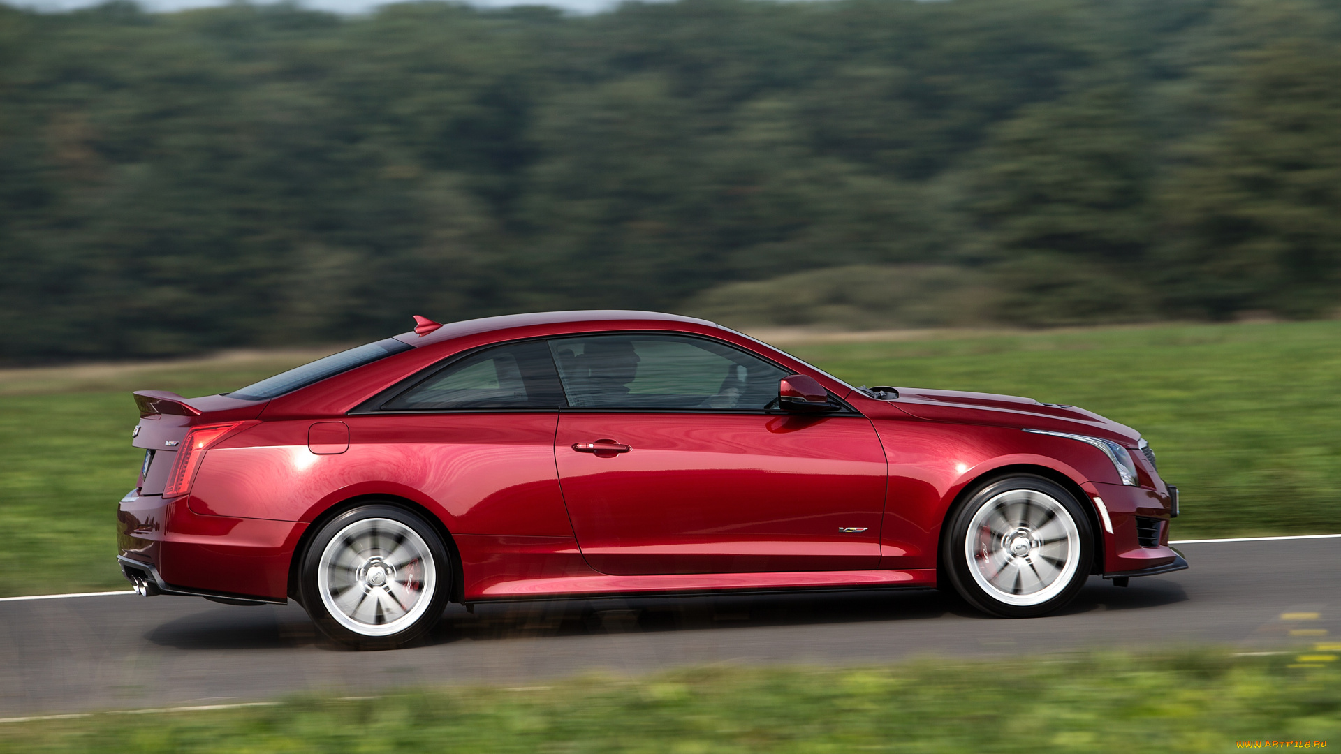 автомобили, cadillac, eu-spec, красный, coupe, ats-v, 2015г