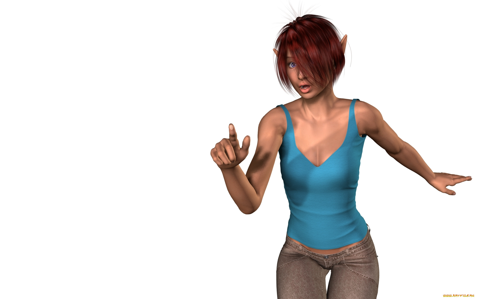 3д, графика, эльфы, , elves, фон, взгляд, эльфийка